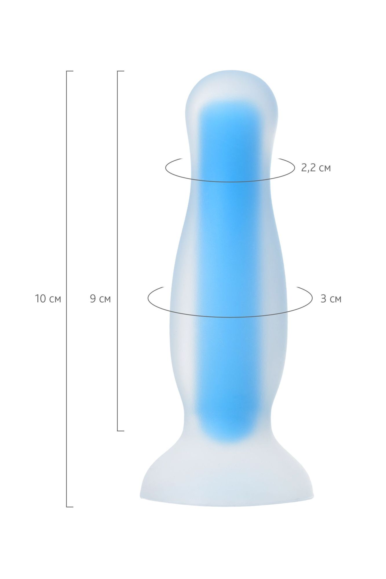 анальная втулка светящаяся в темноте beyond by toyfa kyle glow, силикон, прозрачный, 10 см в 