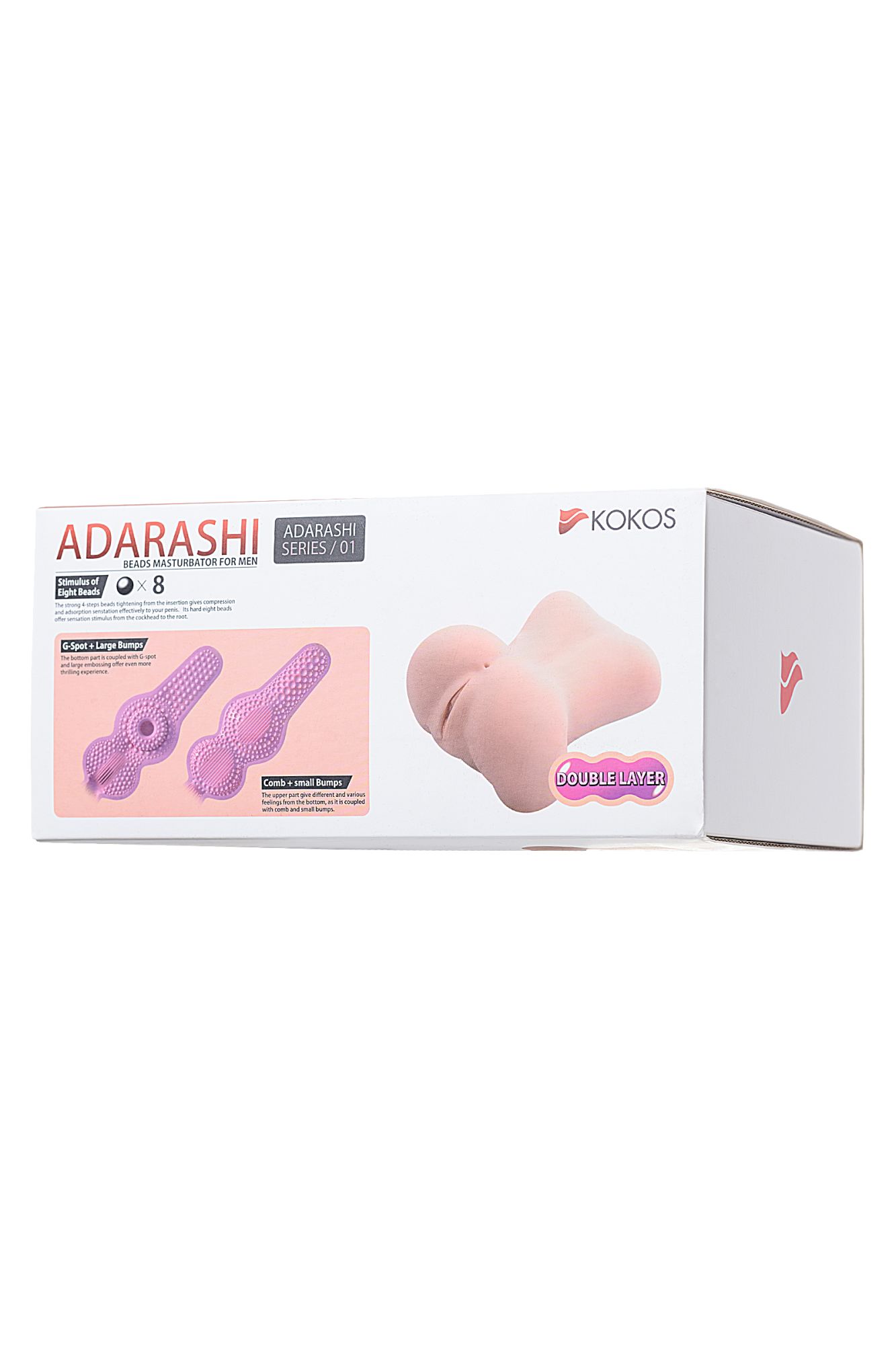 мастурбатор реалистичный kokos adarashi 1 c двойным слоем, tpr, телесный, 20 см в 