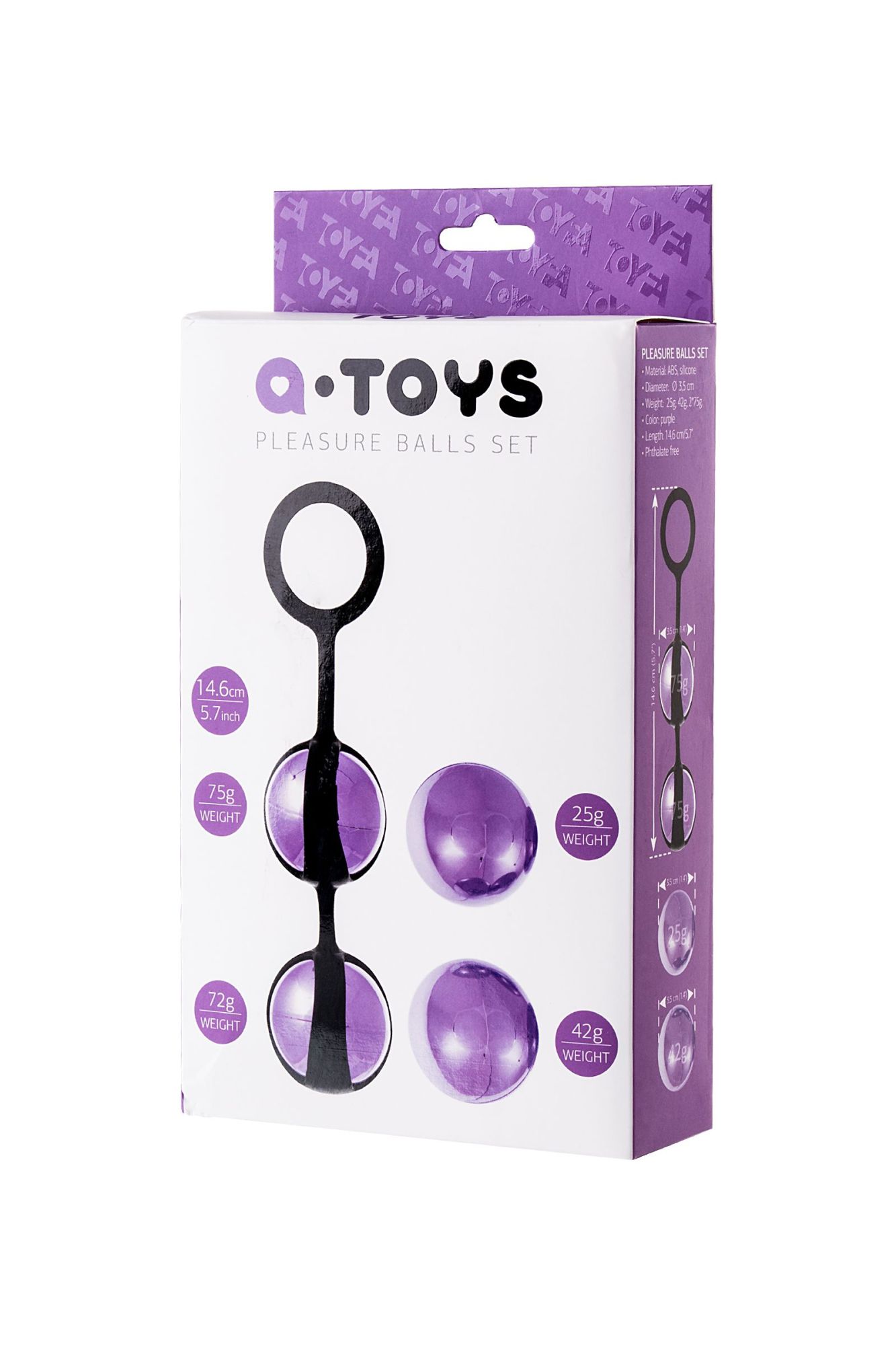 вагинальные шарики toyfa a-toys vender, abs пластик, фиолетовый, 14,6 см в 