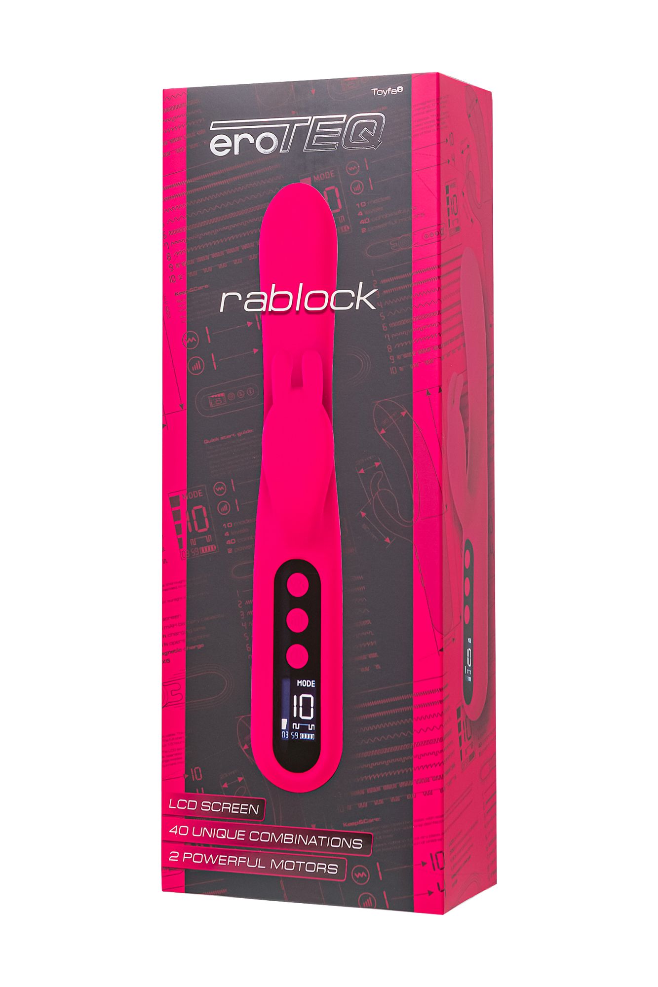 вибратор для точки g с клиторальной стимуляцией eroteq rablock, силикон, розовый, 23,5 см в 