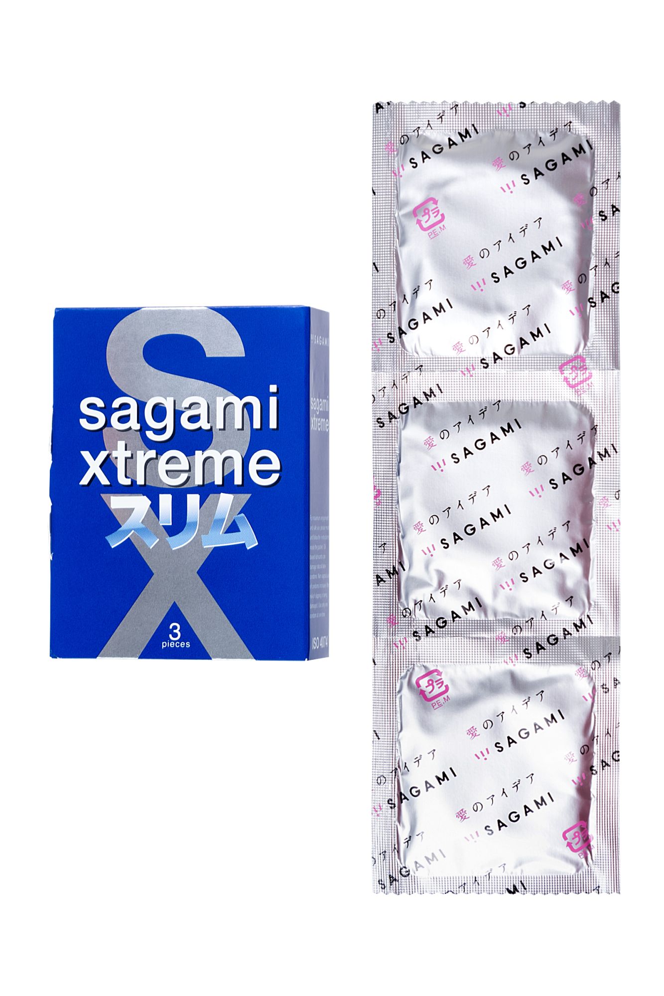 презервативы sagami, extreme, feel fit, гладкие, 19 см, 5,1 см, 3 шт. в 
