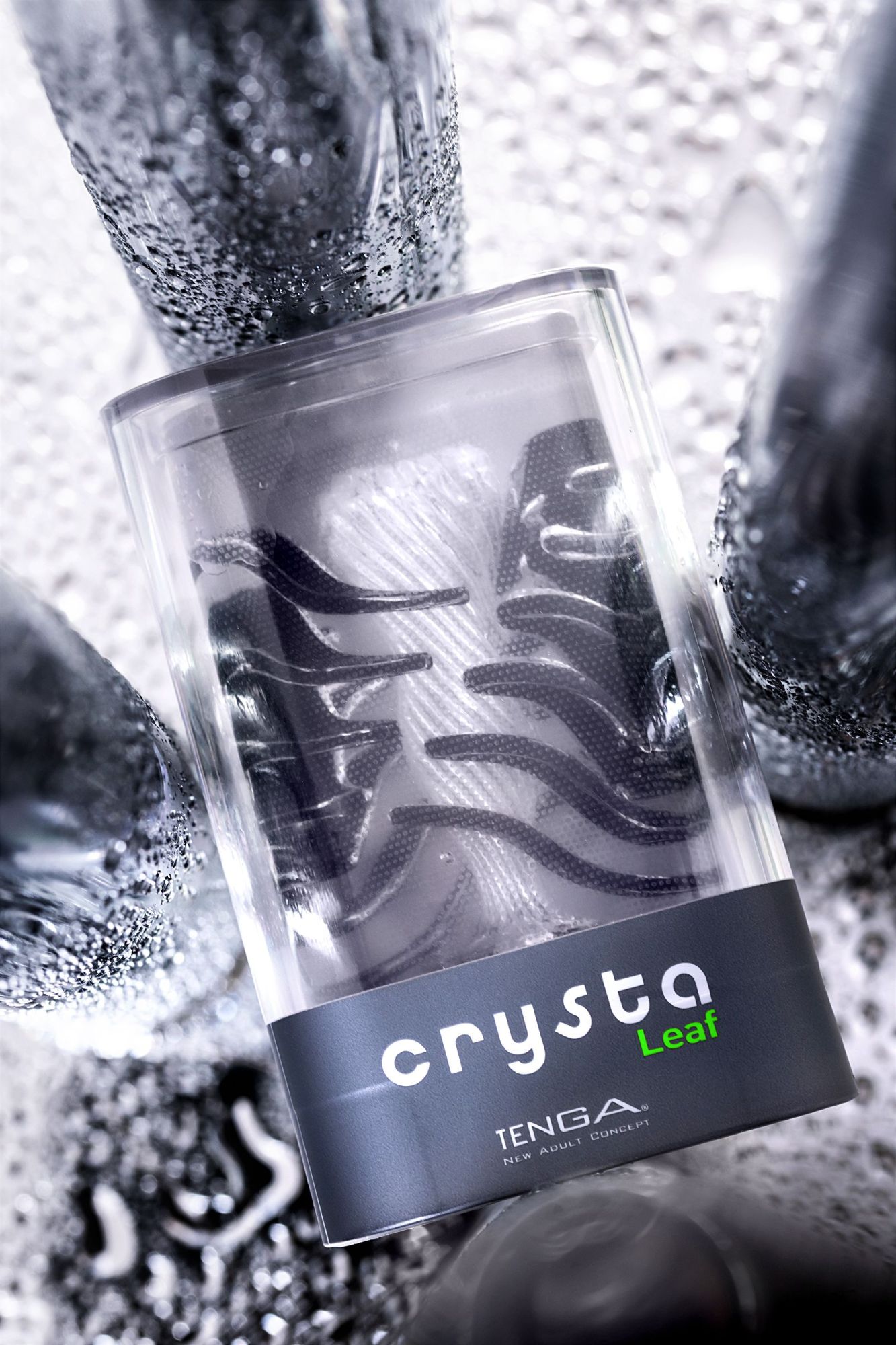 нереалистичный мастурбатор tenga crysta leaf, tpe, прозрачный, 15,5 см в 