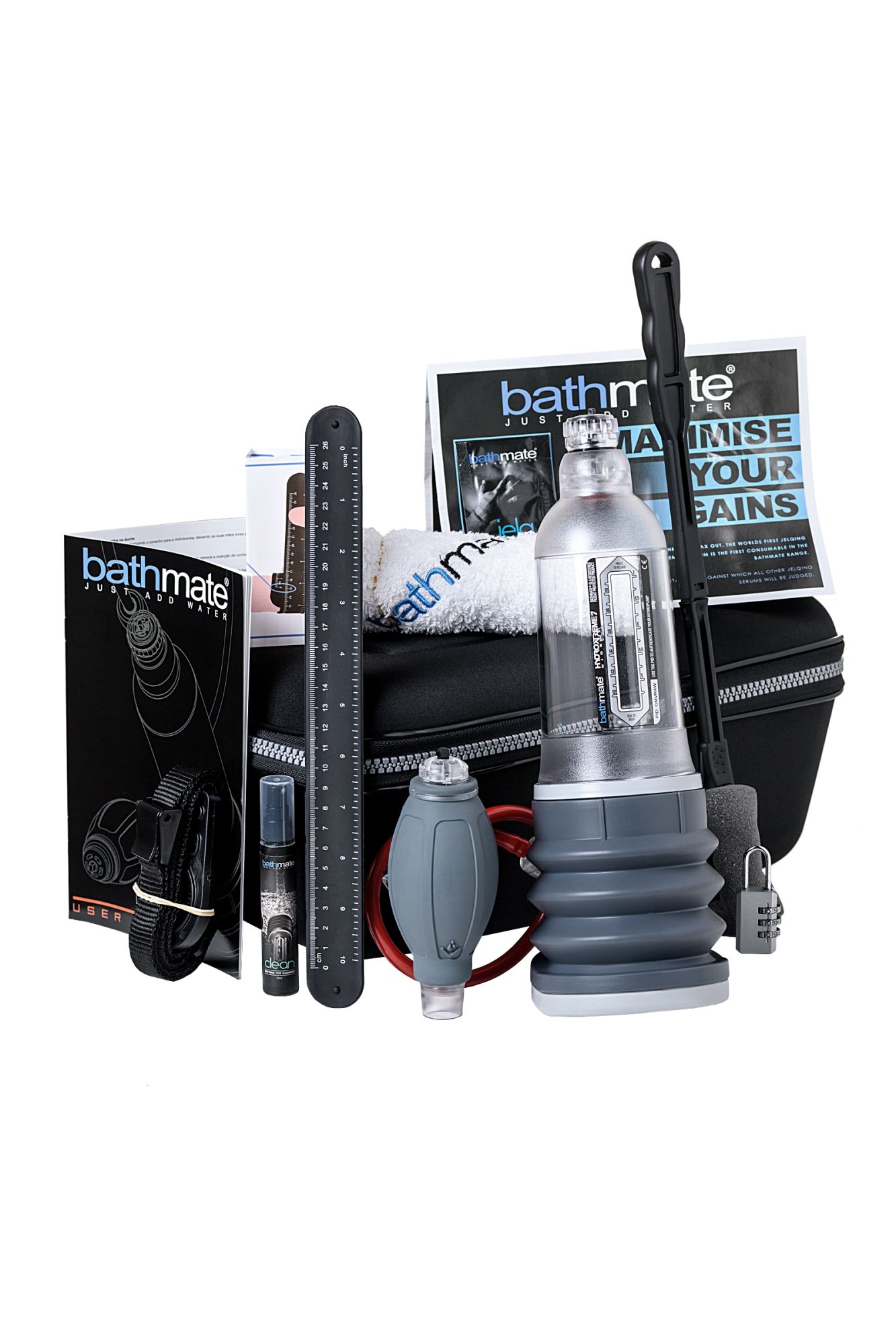 гидропомпа bathmate hydroxtreme7 wide boy, abs пластик, голубая в 