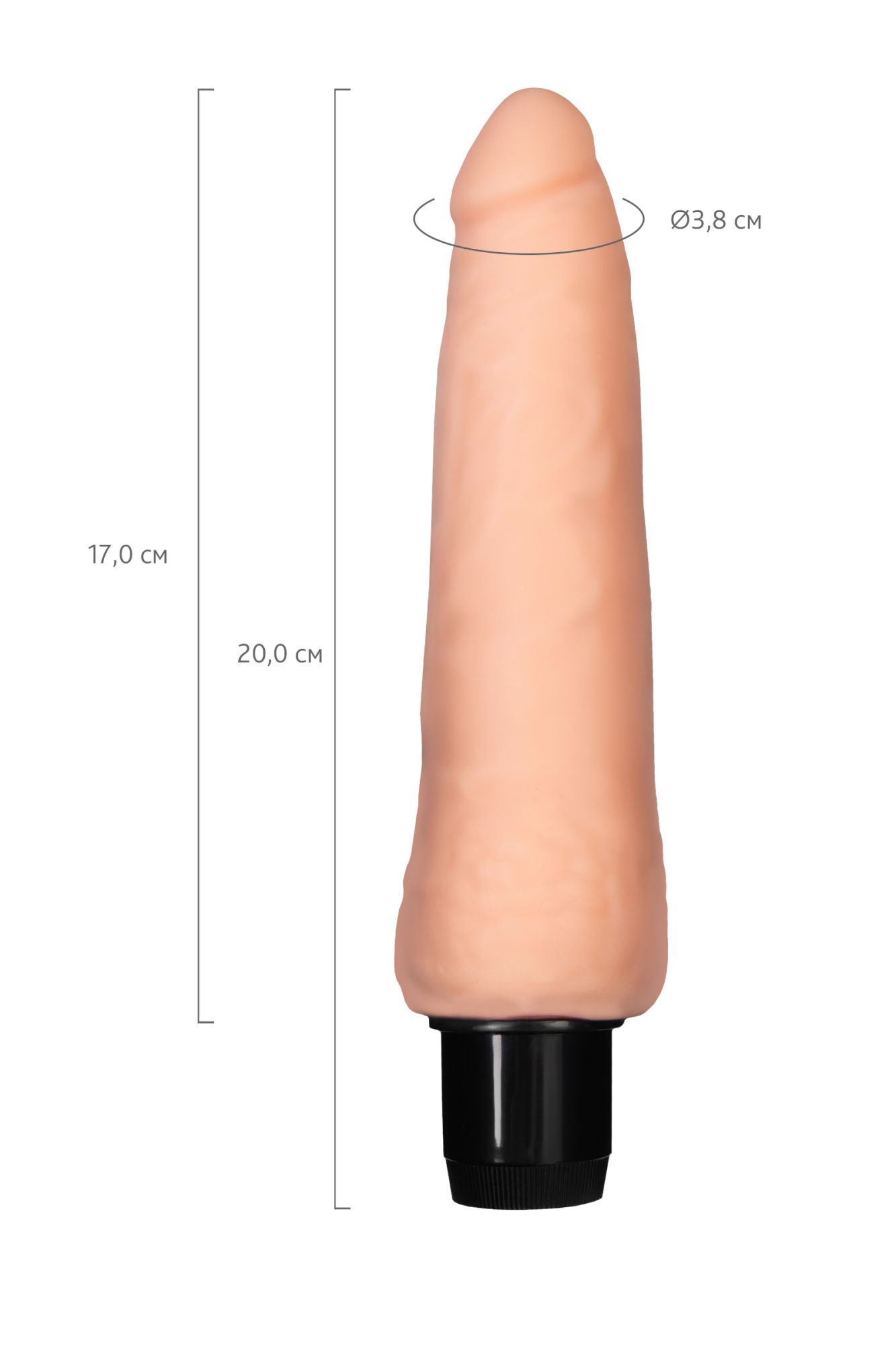 реалистичный вибратор toyfa a-toys lank, tpe, телесный, 20 см в 