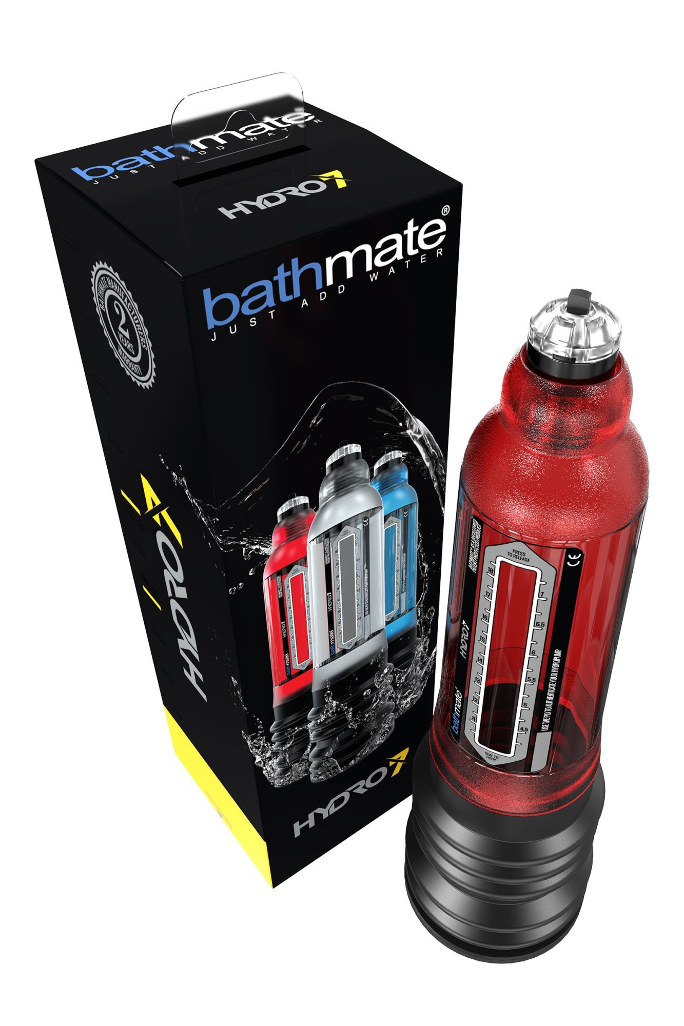 гидропомпа bathmate hydro7, abs пластик, красная (аналог hercules) в 