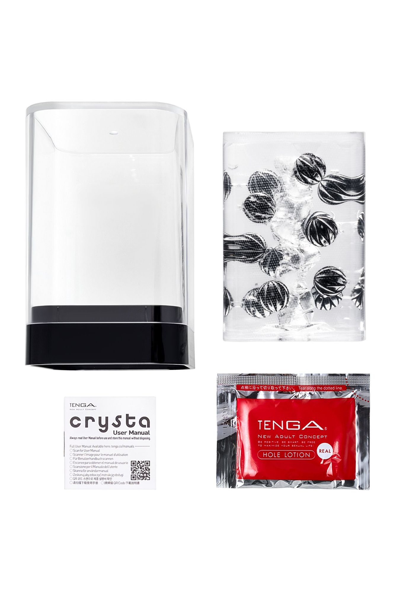 нереалистичный мастурбатор tenga crysta ball, tpe, прозрачный, 15,5 см в 