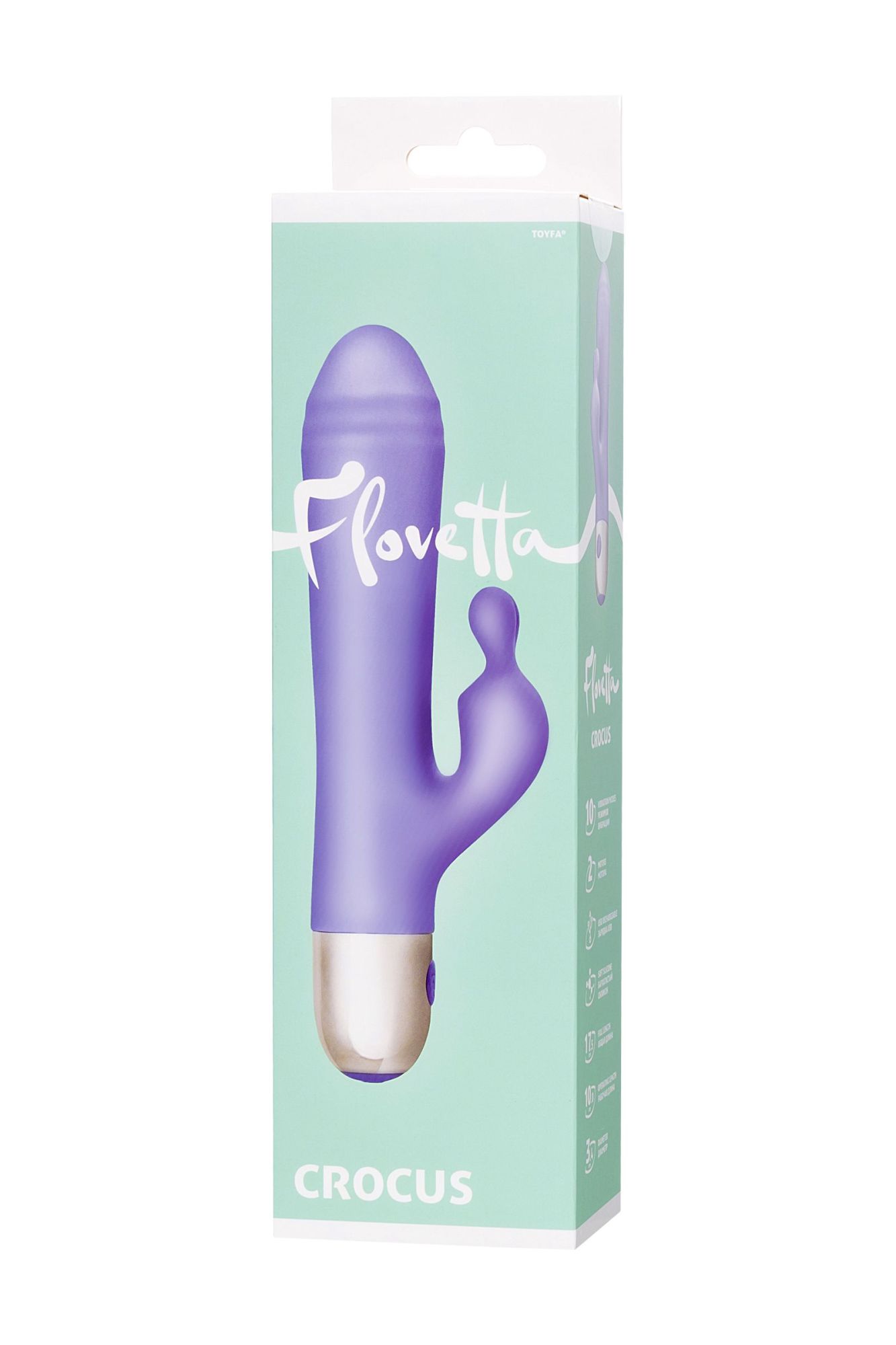 вибратор с клиторальной стимуляцией flovetta crocus, силикон, фиолетовый, 17,5 см в 
