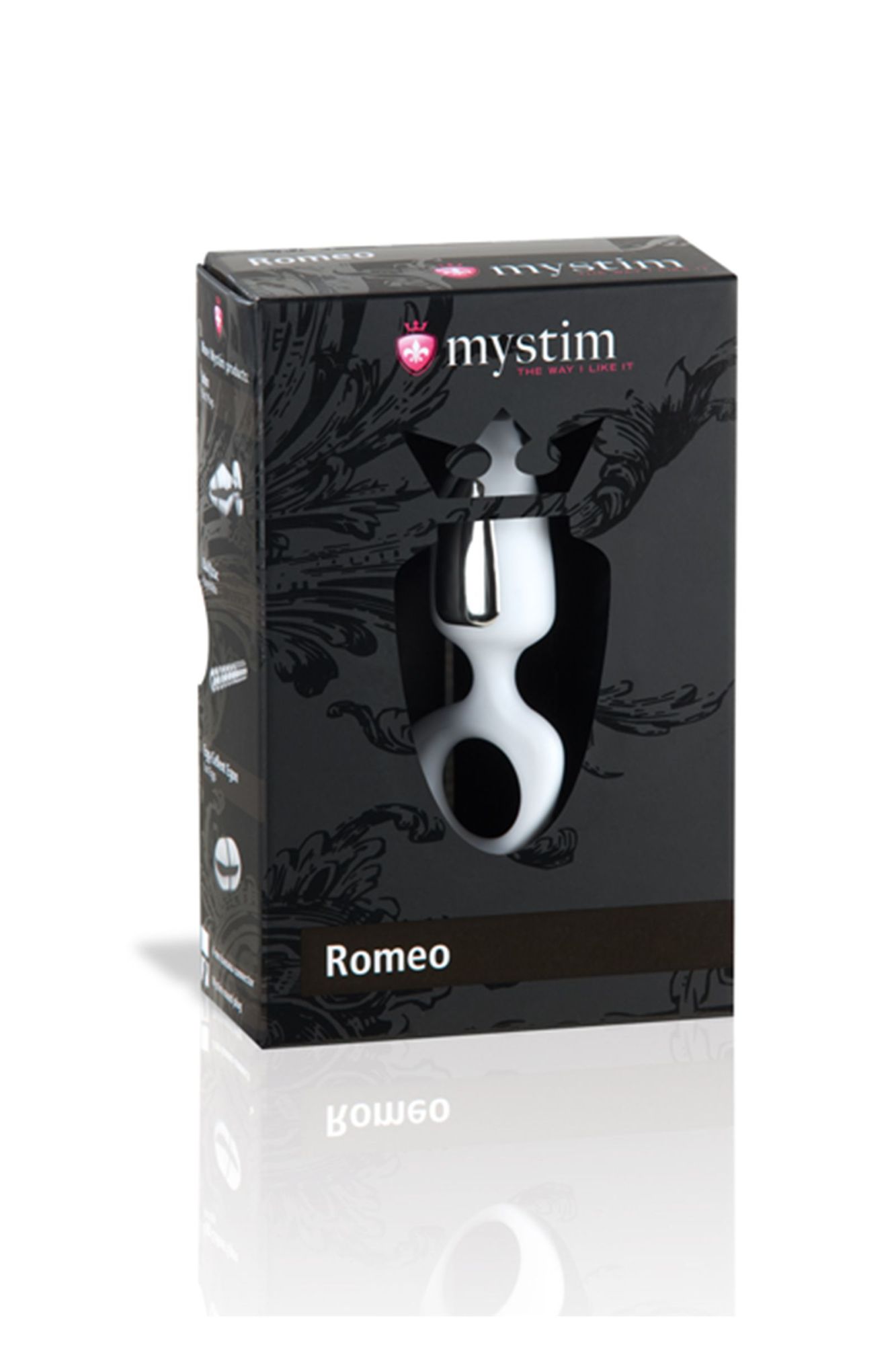анальная пробка mystim romeo, электростимуляция, пластик, белый, 8,5 см, ø 3,5 см в 
