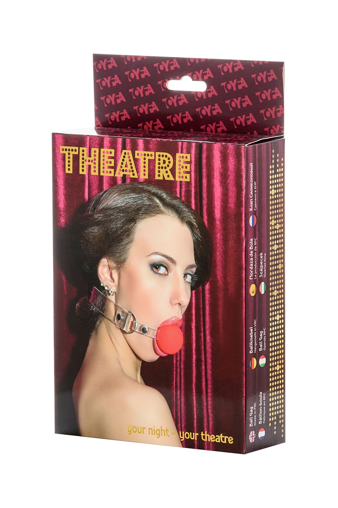 кляп toyfa theatre, силикон, красный в 