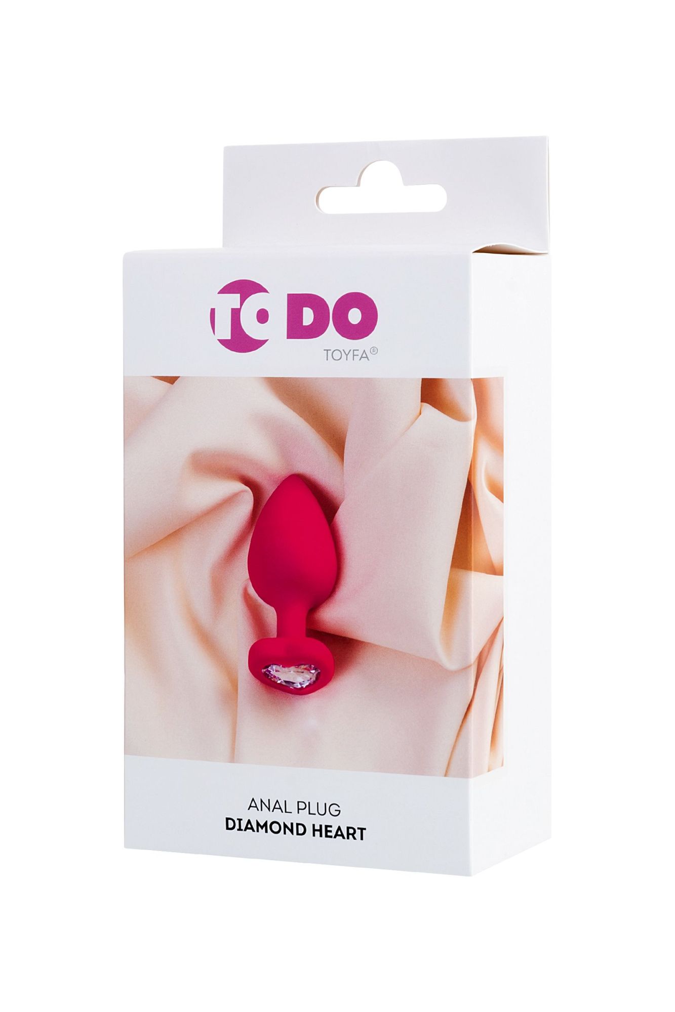 анальная втулка todo by toyfa diamond heart, силикон, розовая, 9,5 см, ø 4 см в 
