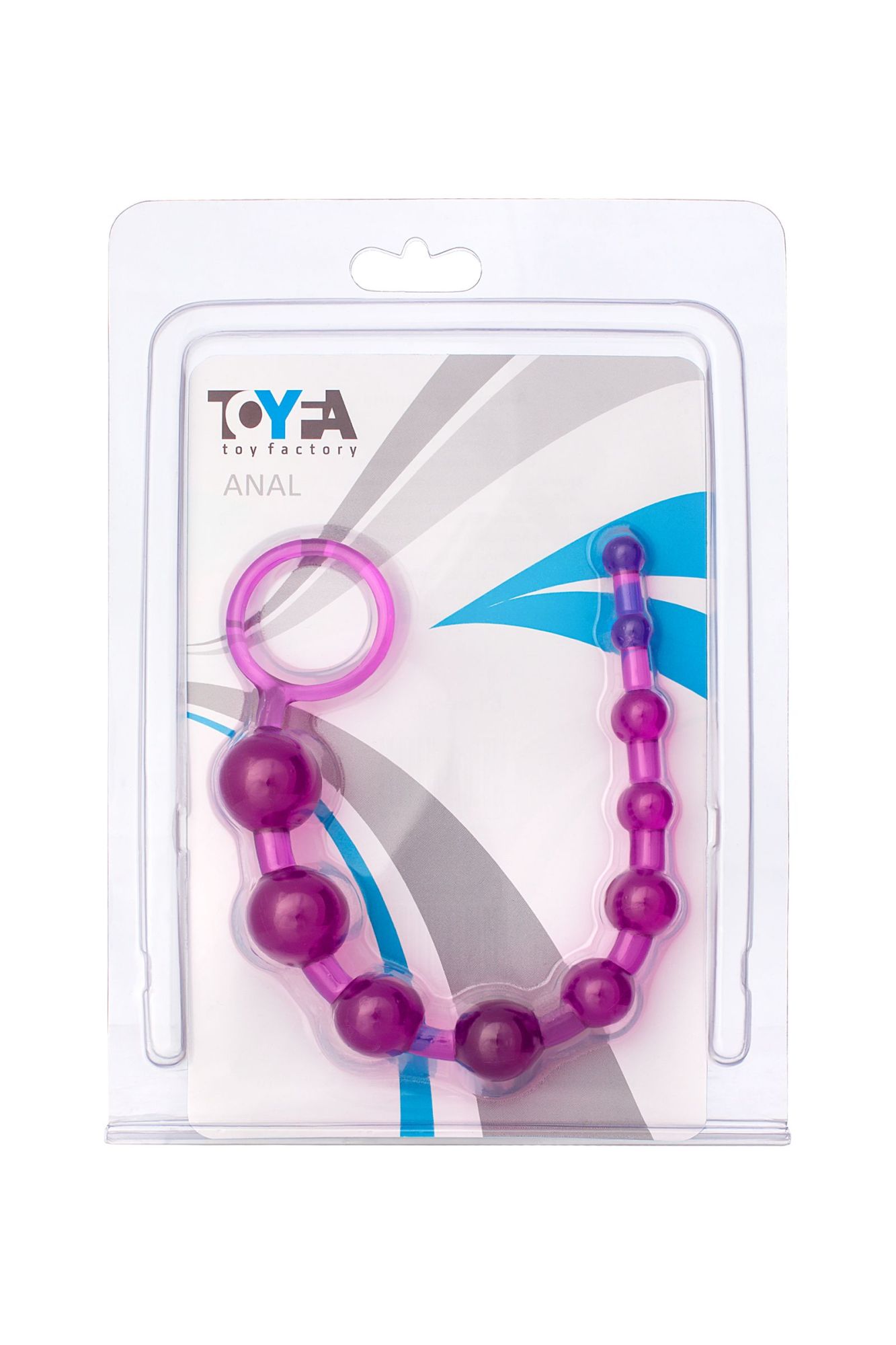 анальная цепочка toyfa, pvc, фиолетовый, 30 см в 