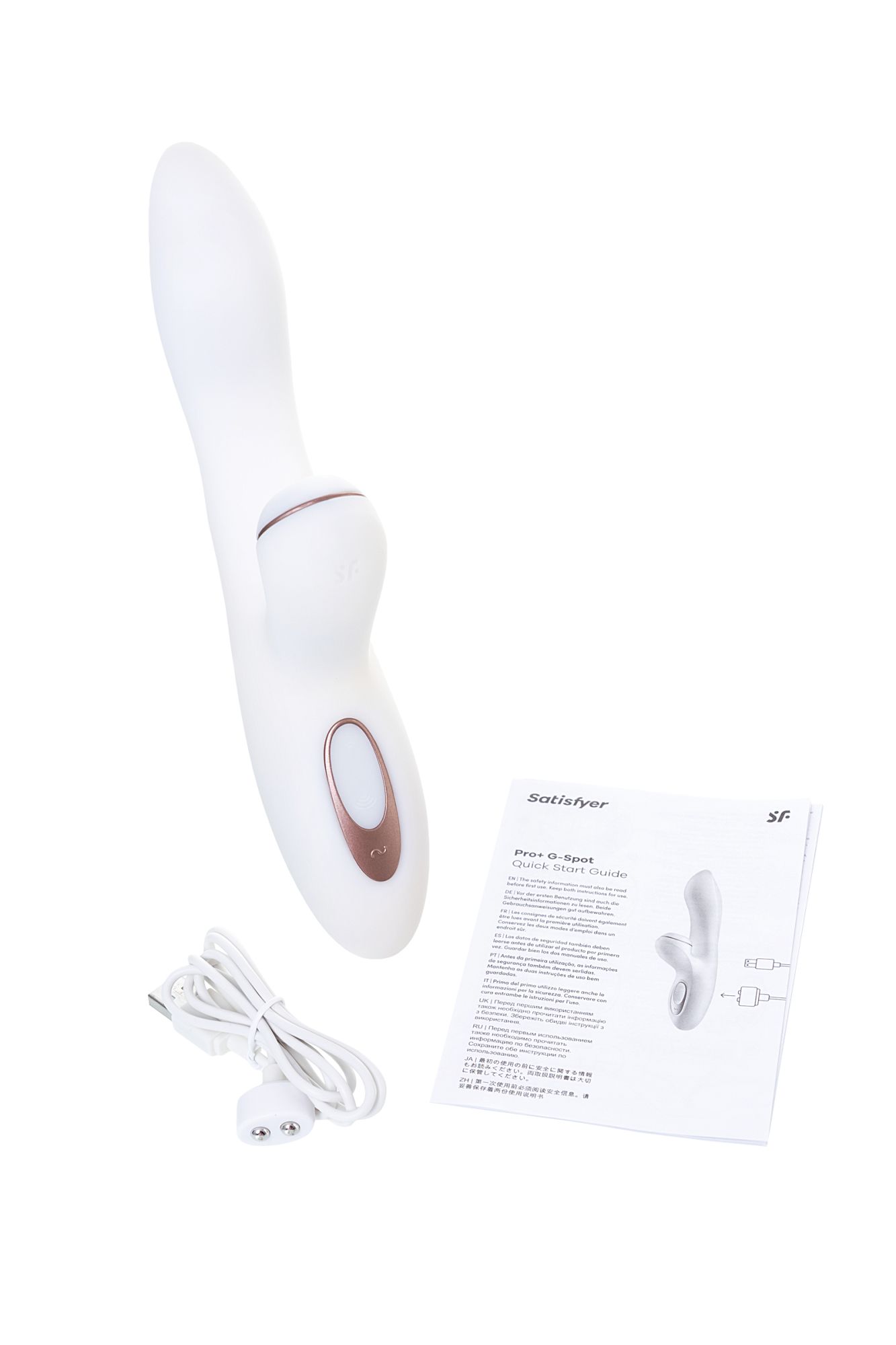 вибратор satisfyer pro g-spot rabbit, с вакуум-волновым стимулятором, силикон, белый, 22 см. в 