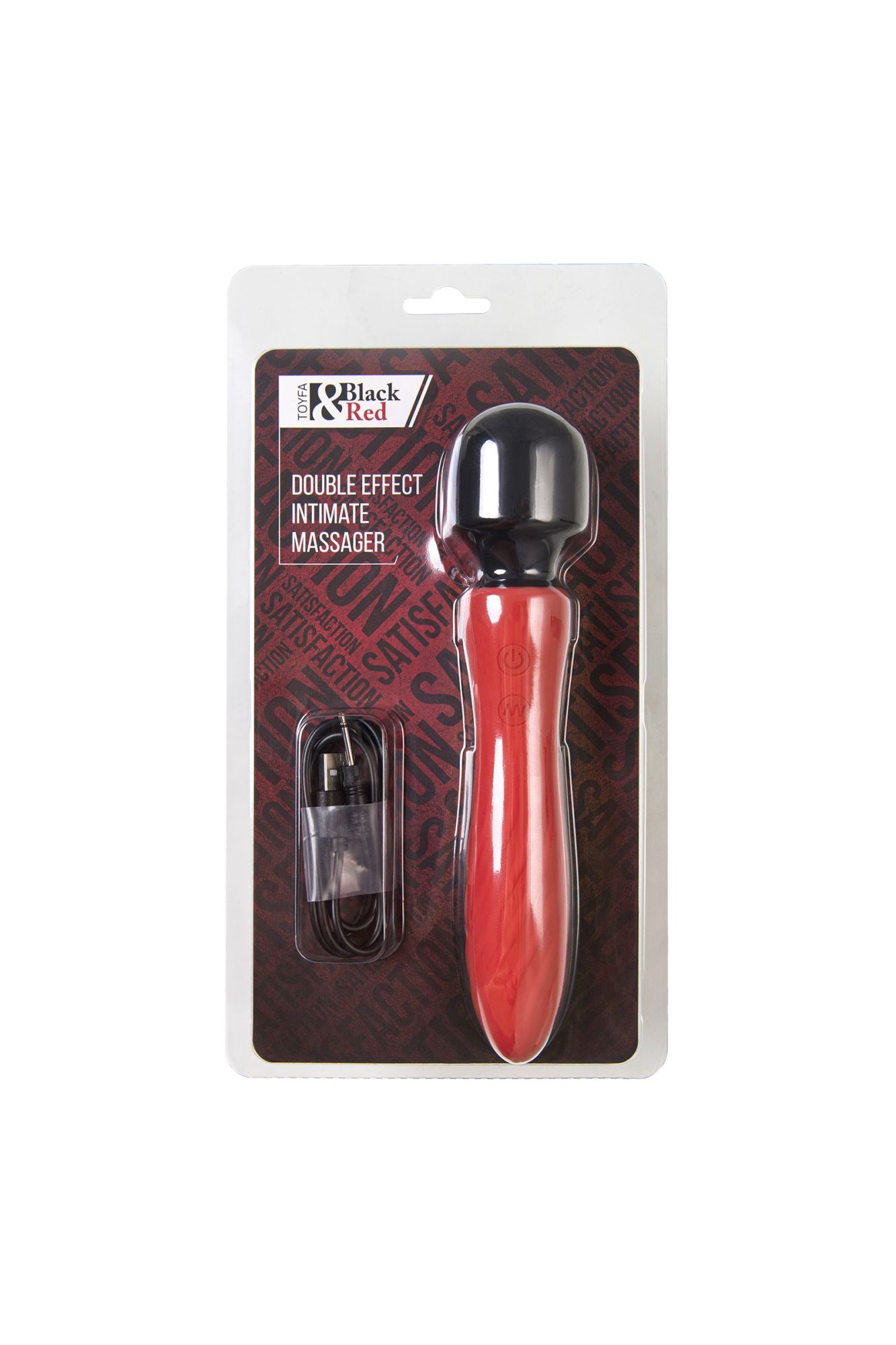 двусторонний вибромассажер black&red by toyfa, силикон, красный, 21 см в 