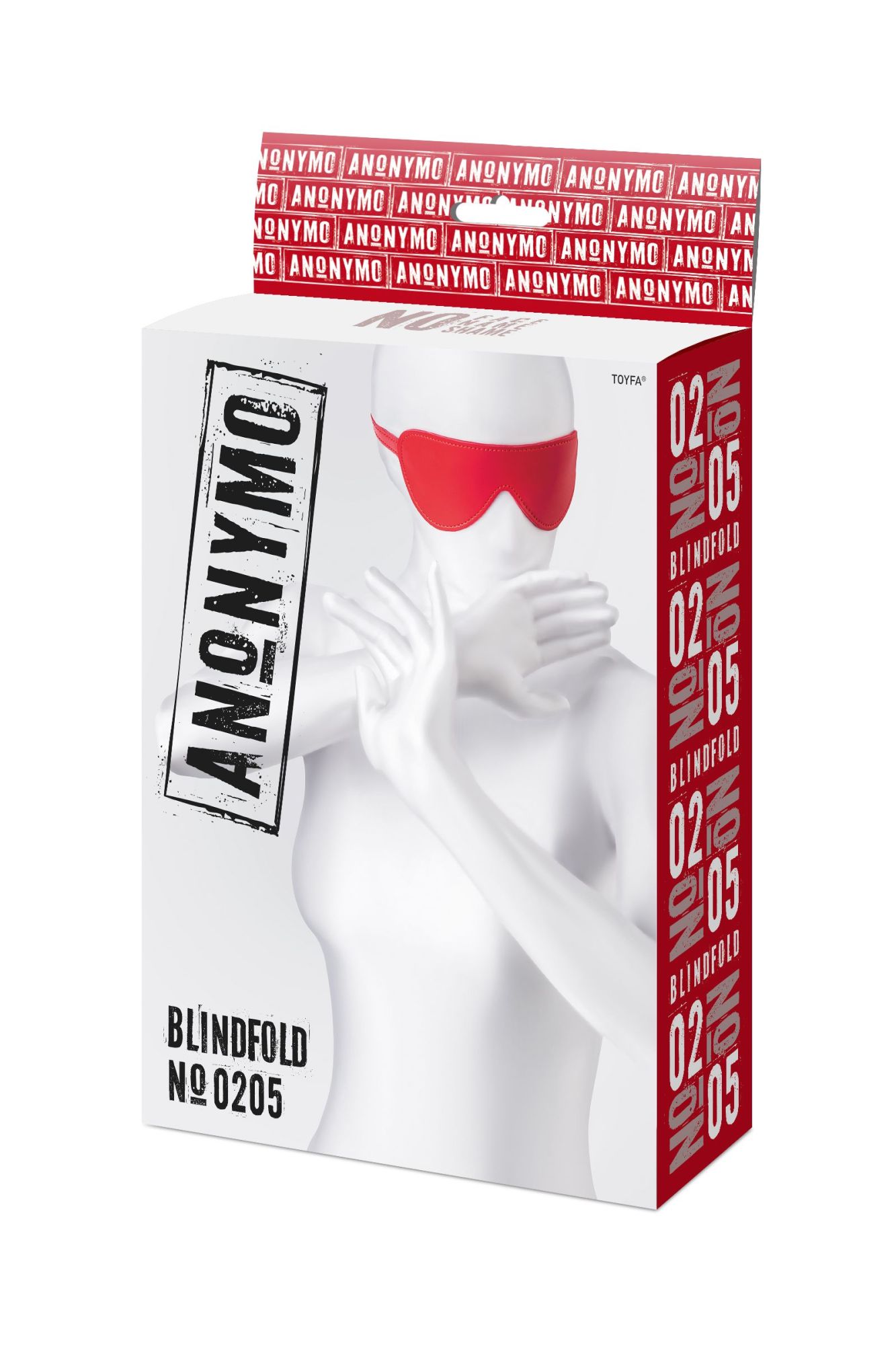 маска anonymo, pu кожа, красная, 65 см в 