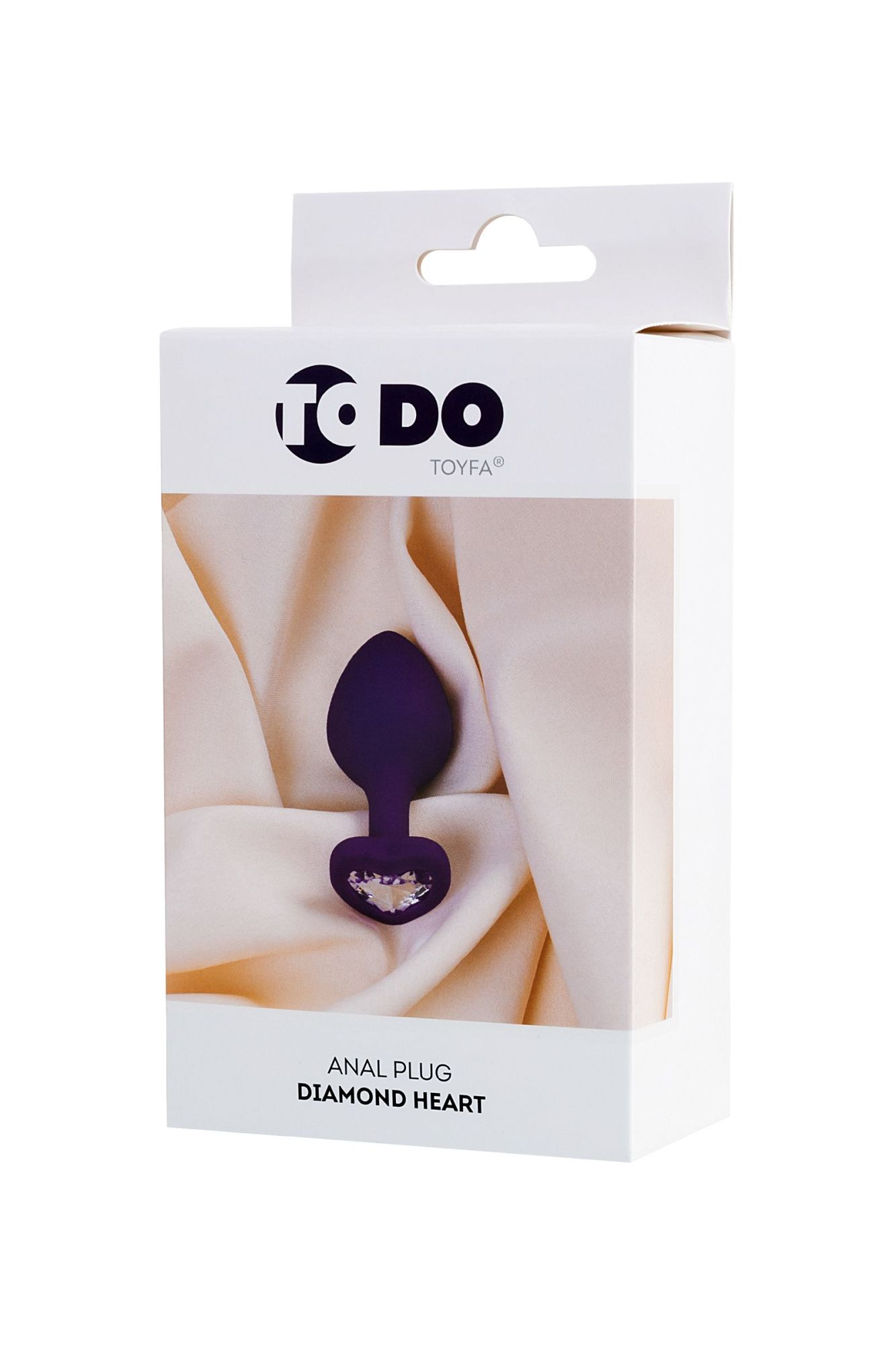 анальная втулка todo by toyfa diamond heart, силикон, фиолетовая, 8 см, ø 3 см в 