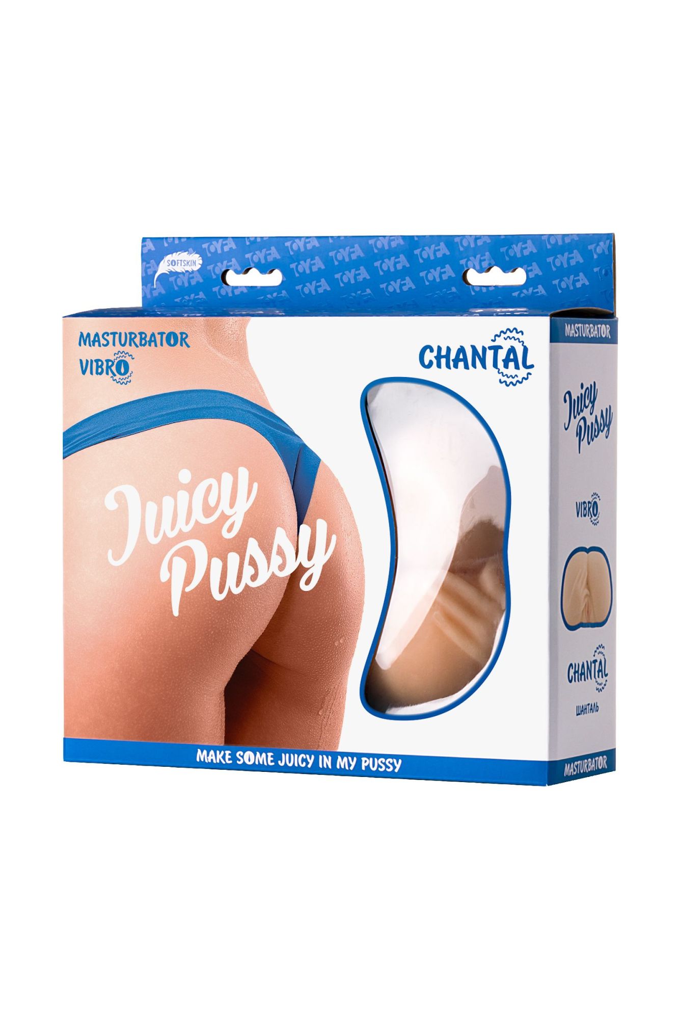 мастурбатор реалистичный toyfa juicy pussy chantal с вибрацией, вагина и анус, tpr, телесный, 14,5 с в 