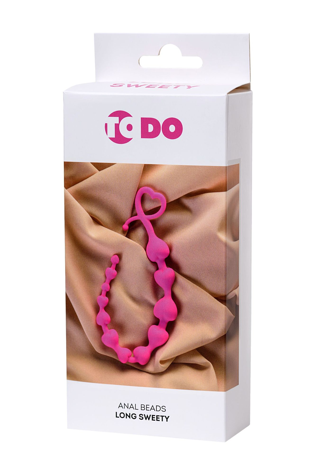 анальная цепочка todo by toyfa long sweety, силикон, розовая, 34 см, ø 2,7 см в 