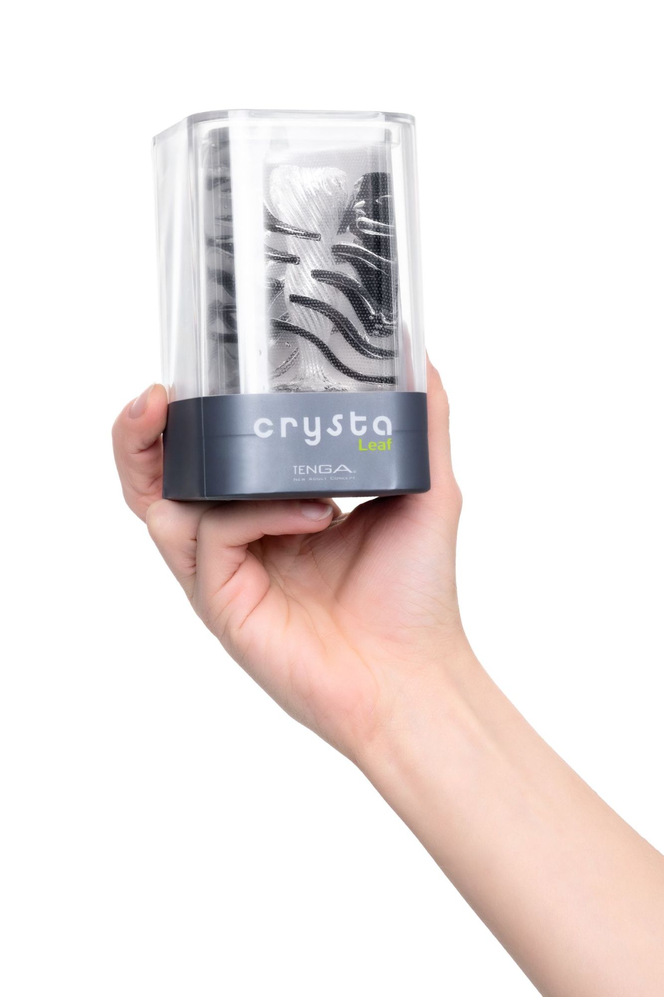 нереалистичный мастурбатор tenga crysta leaf, tpe, прозрачный, 15,5 см в 
