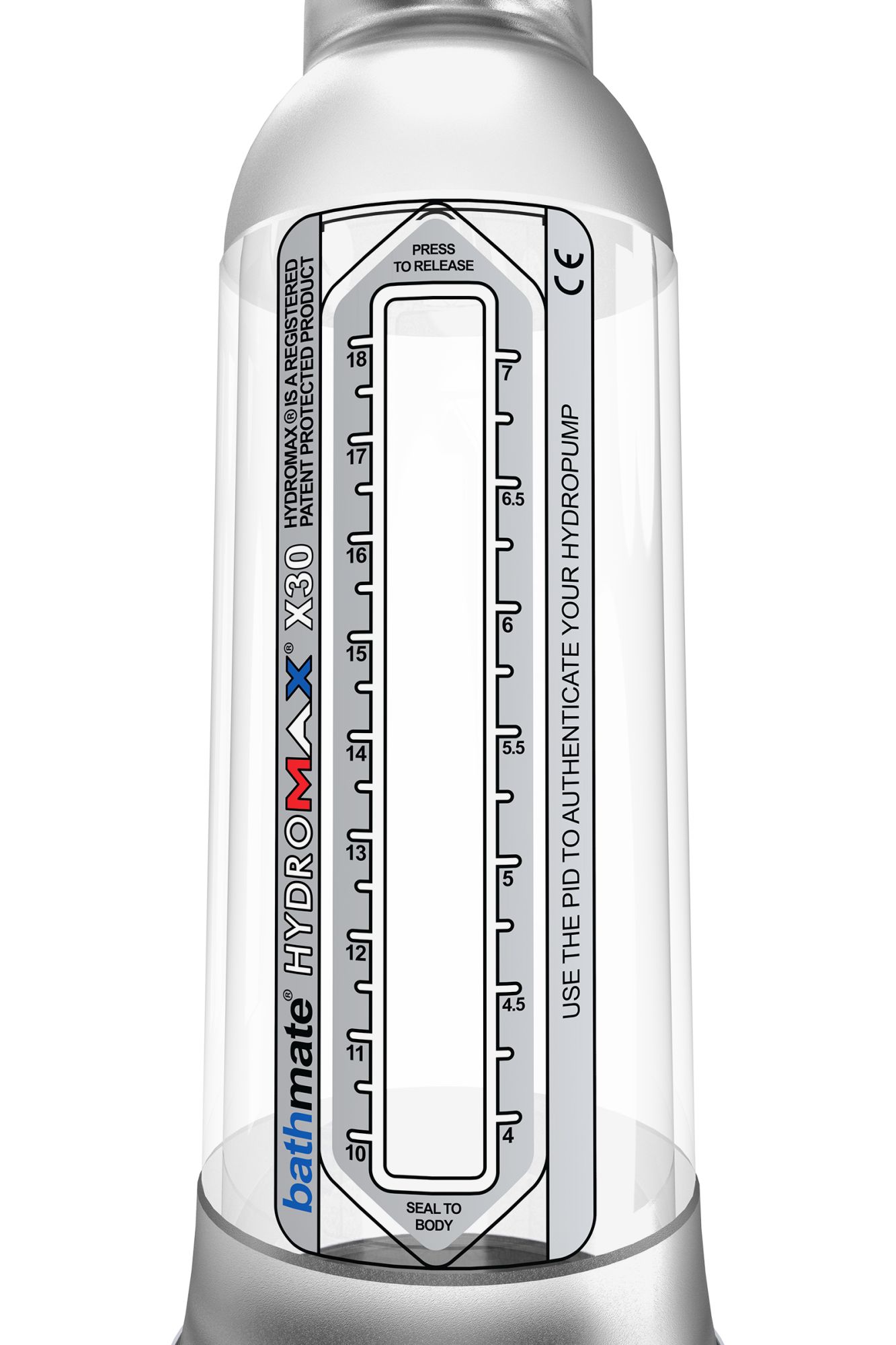 гидропомпа bathmate hydromax x30, прозрачная, 30 см в 