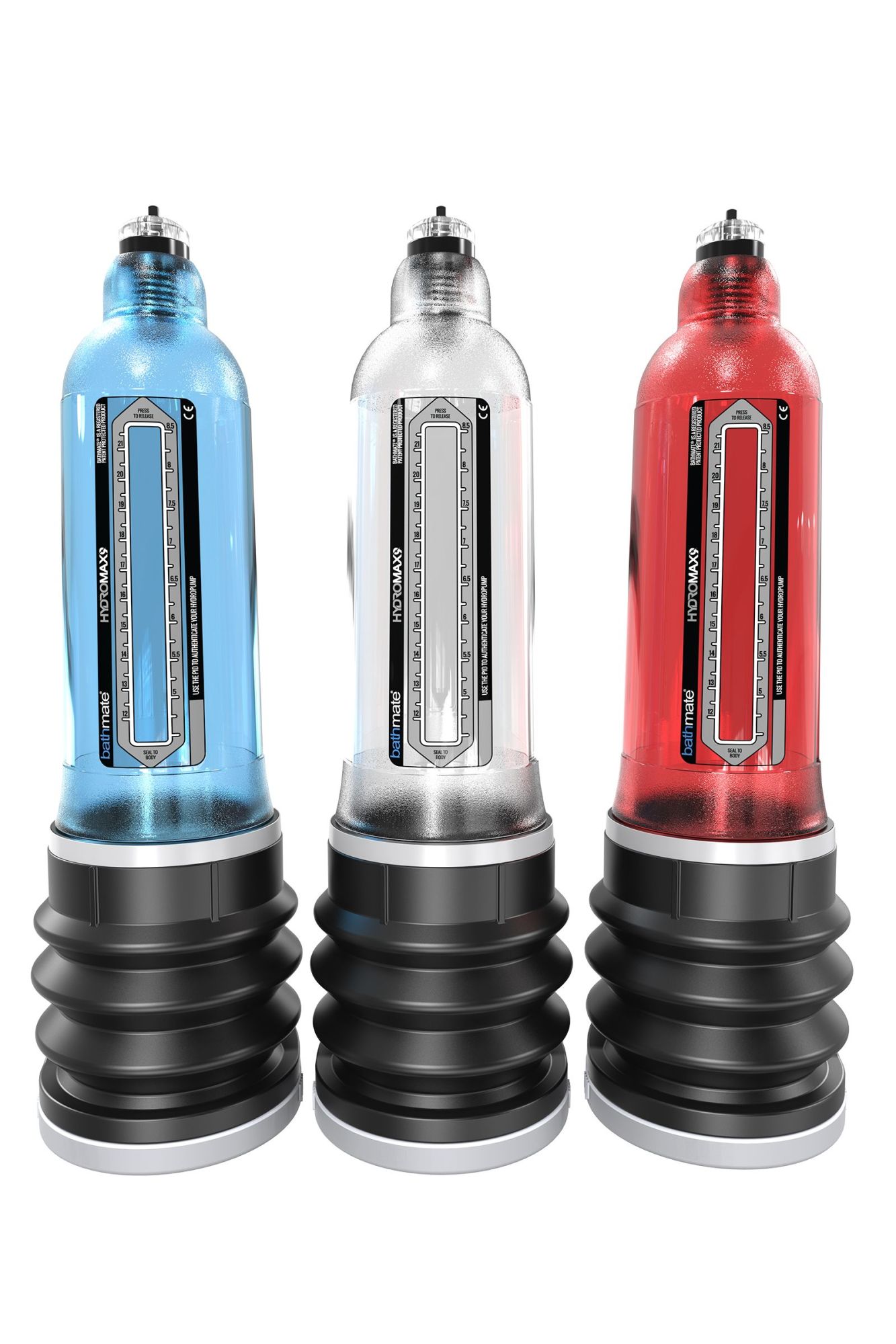 гидропомпа bathmate hydromax9, abs пластик, красный, 32,5 см (аналог hydromax x40) в 
