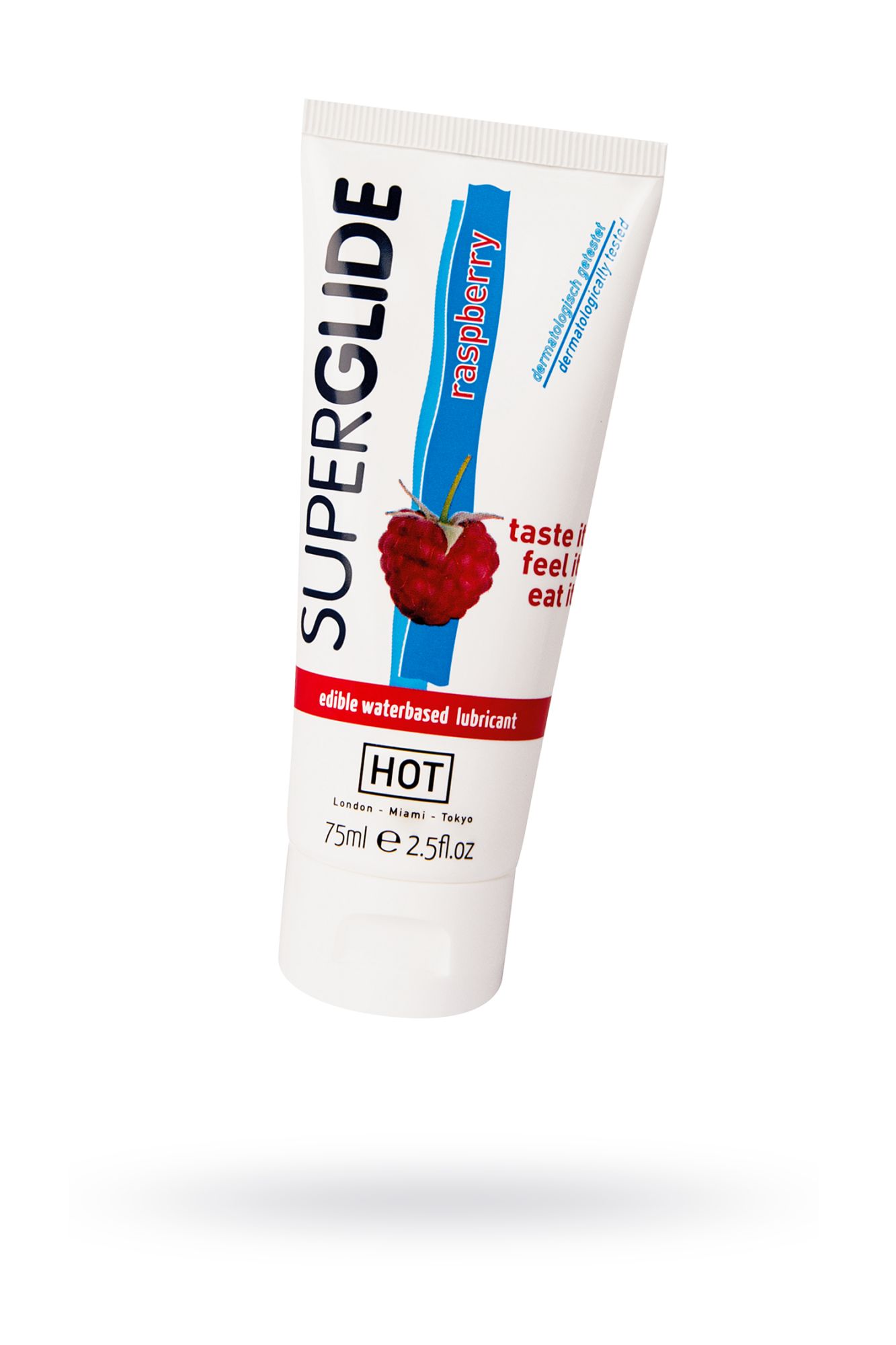 съедобная смазка на водной основе hot superglide для орального секса со вкусом малины, 75 мл в 