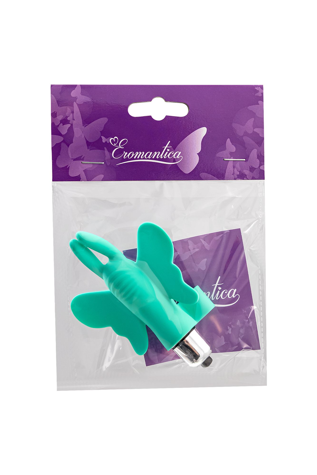 вибронасадка-бабочка на палец eromantica butterfly, силикон, мятная, 10 см в 