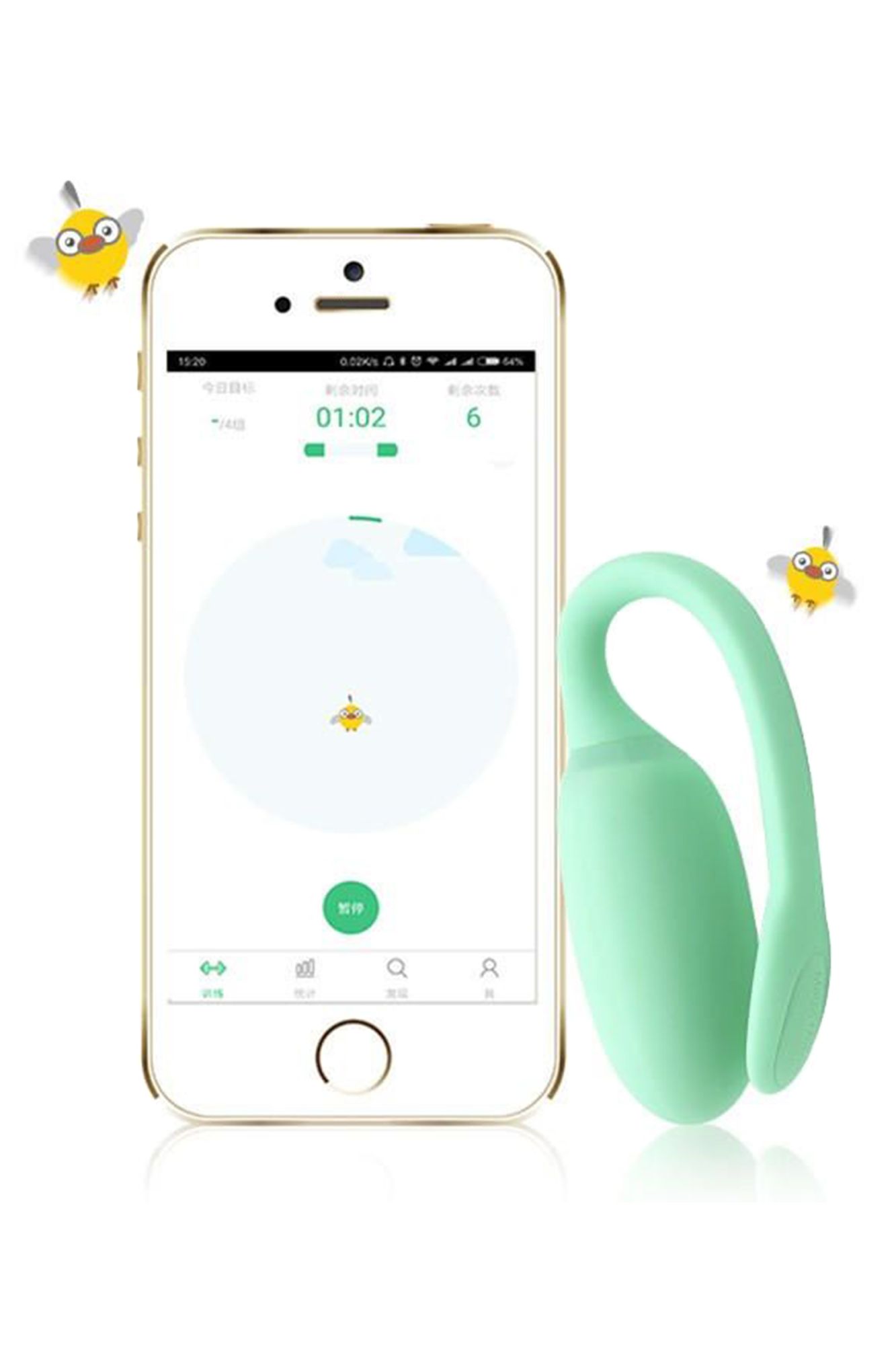 вибратор и тренажёр кегеля magic motion kegel rejuve, зеленый, 17,5 см в 