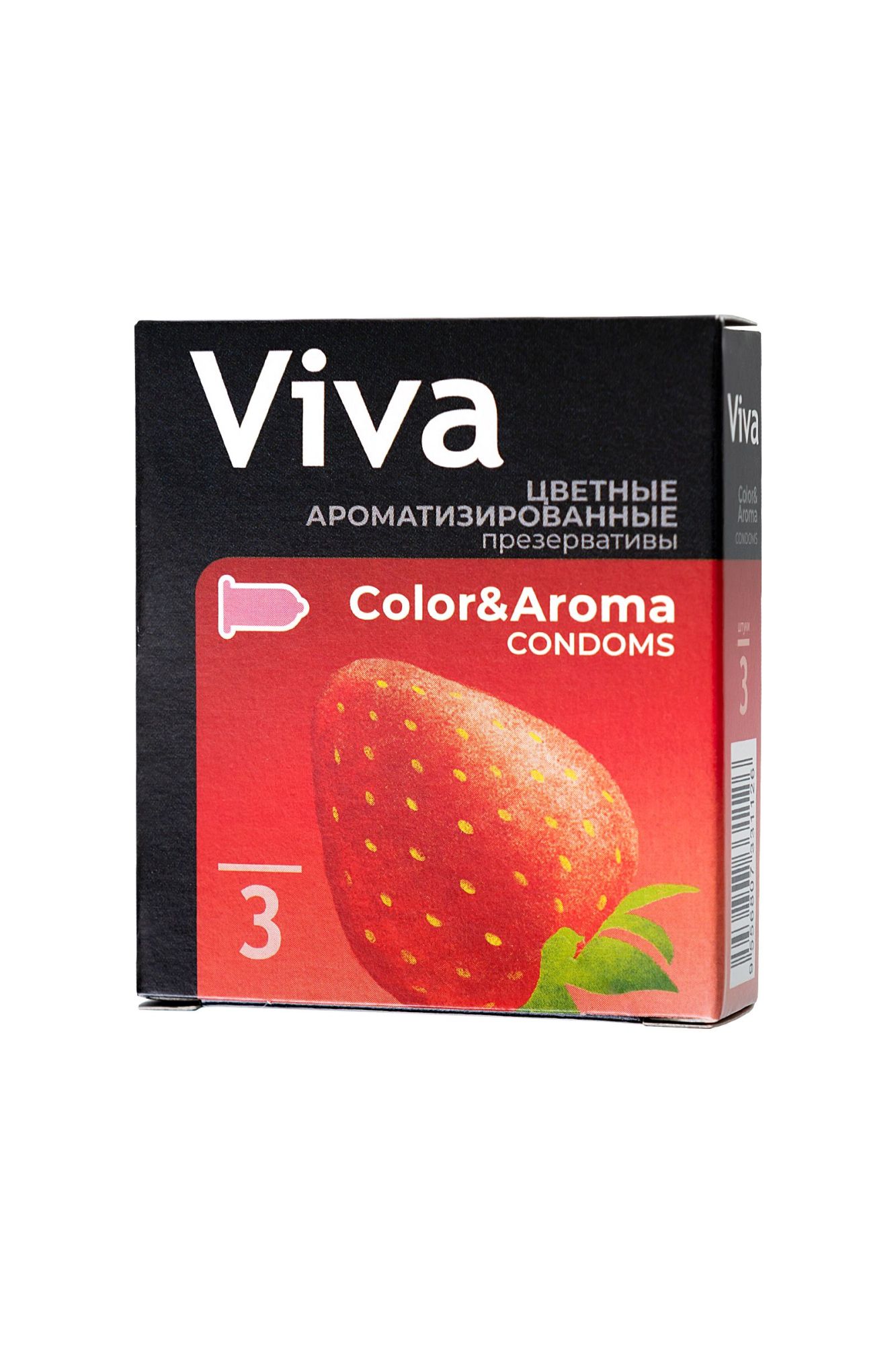 презервативы viva, цветные, аромат, латекс, 3 шт в 
