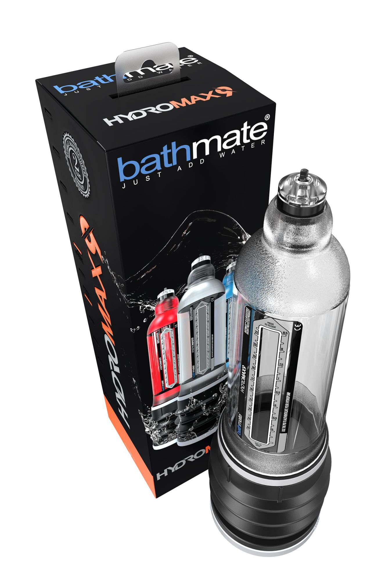 гидропомпа bathmate hydromax9, abs пластик, прозрачная, 32,5 см (аналог hydromax x40) в 