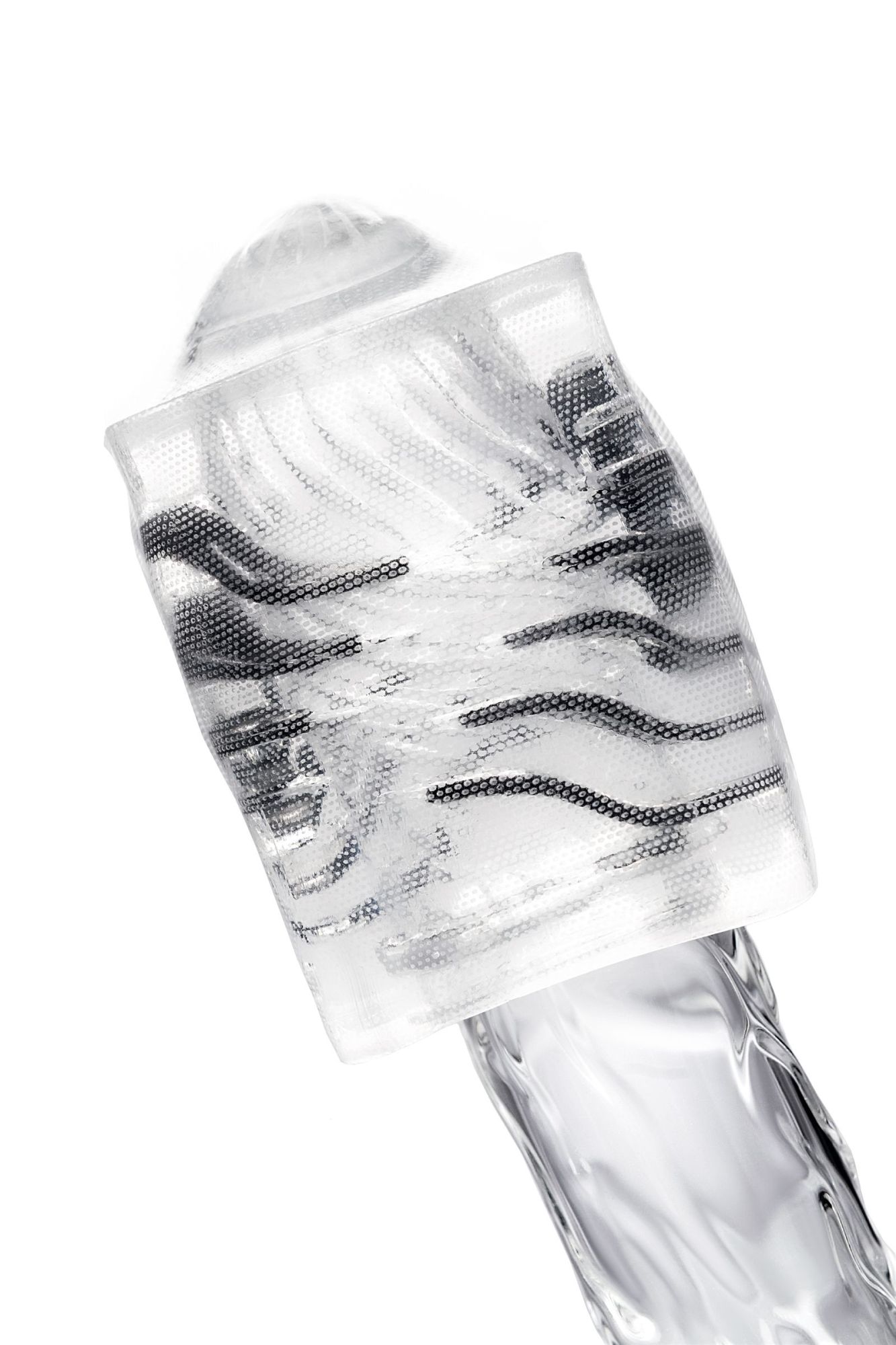 нереалистичный мастурбатор tenga crysta leaf, tpe, прозрачный, 15,5 см в 