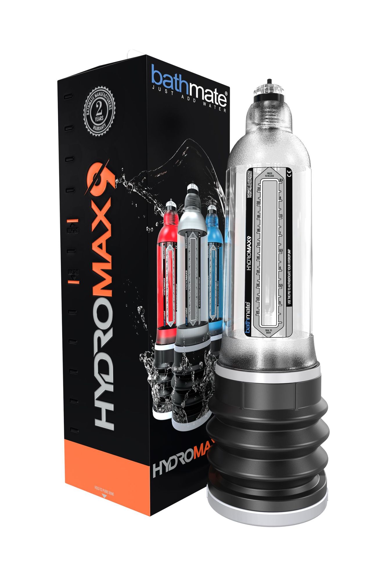 гидропомпа bathmate hydromax9, abs пластик, прозрачная, 32,5 см (аналог hydromax x40) в 