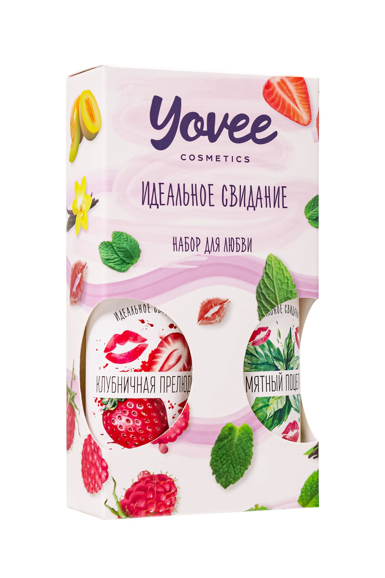 набор гелей-смазок yovee для любви (721003+721005), вкусовые (клубника+мята), 2х100 мл в 