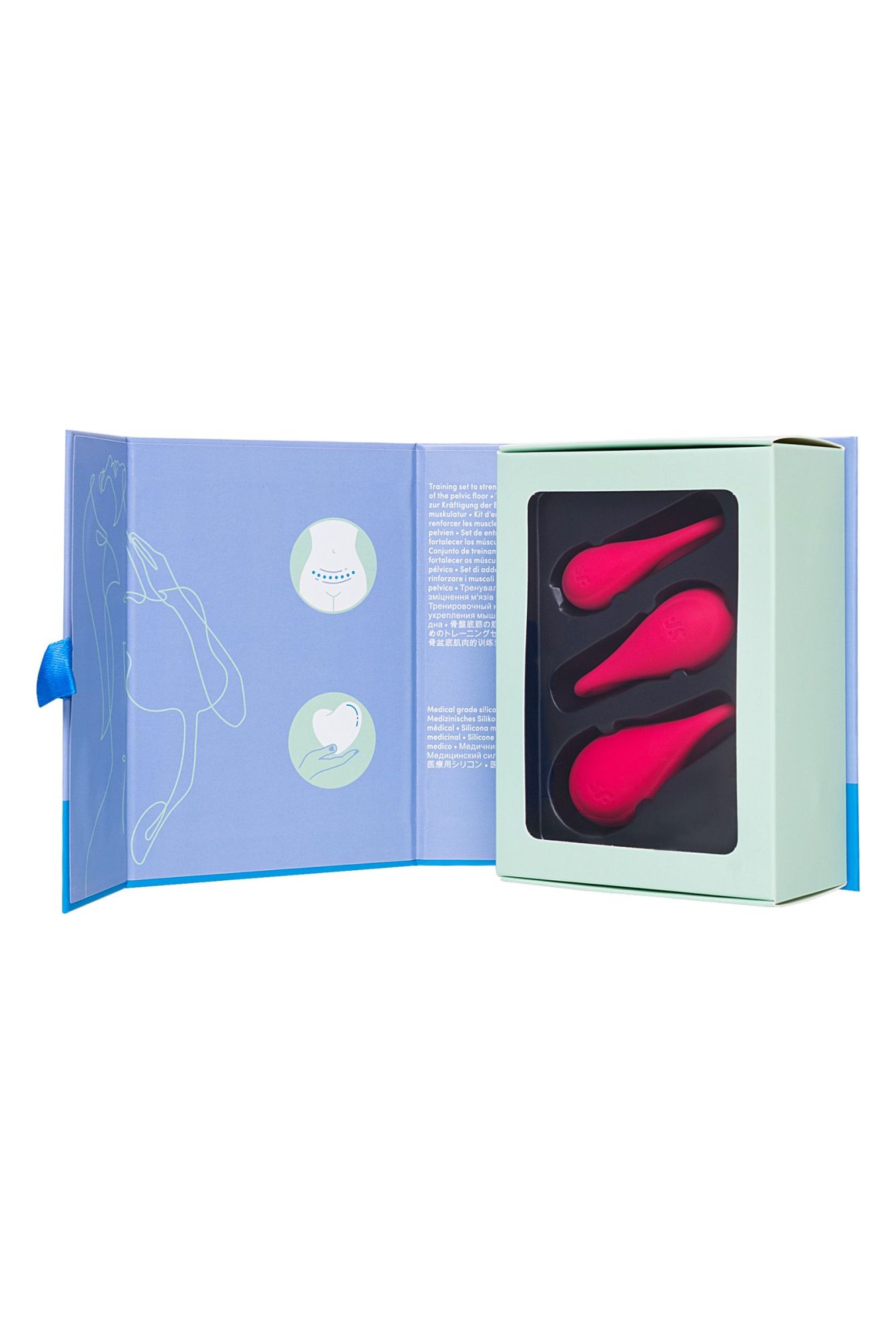 набор вагинальных шариков satisfyer yoni, силикон, красный, ø 2 см. в 