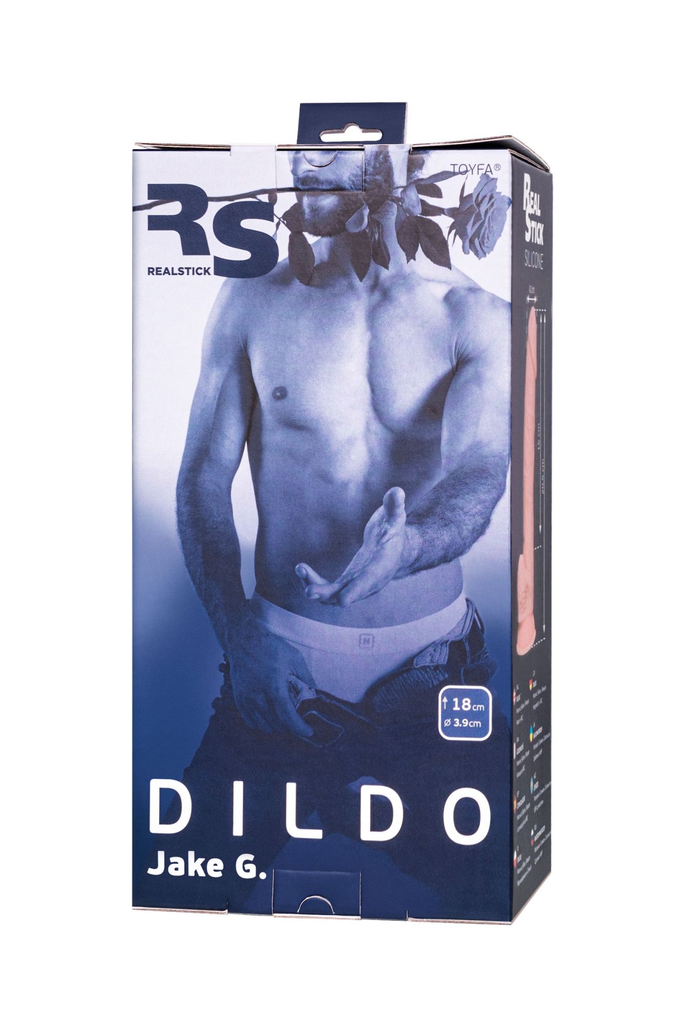 фаллоимитатор realstick silicone jake g, сайлекспан, телесный, 20,5 см в 
