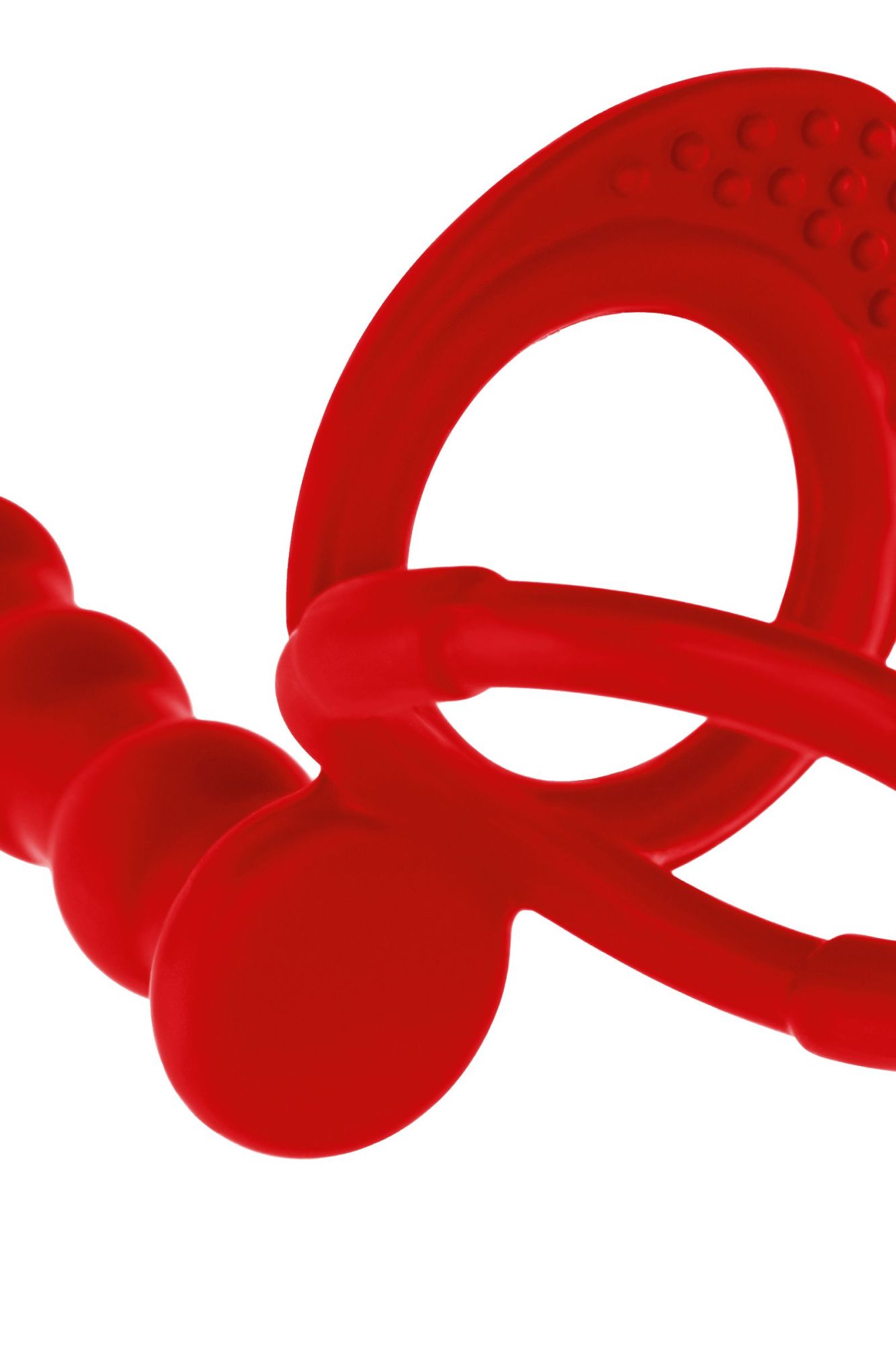 насадка на пенис для двойного проникновения black&red by toyfa, силикон, красная, 19,5 см в 