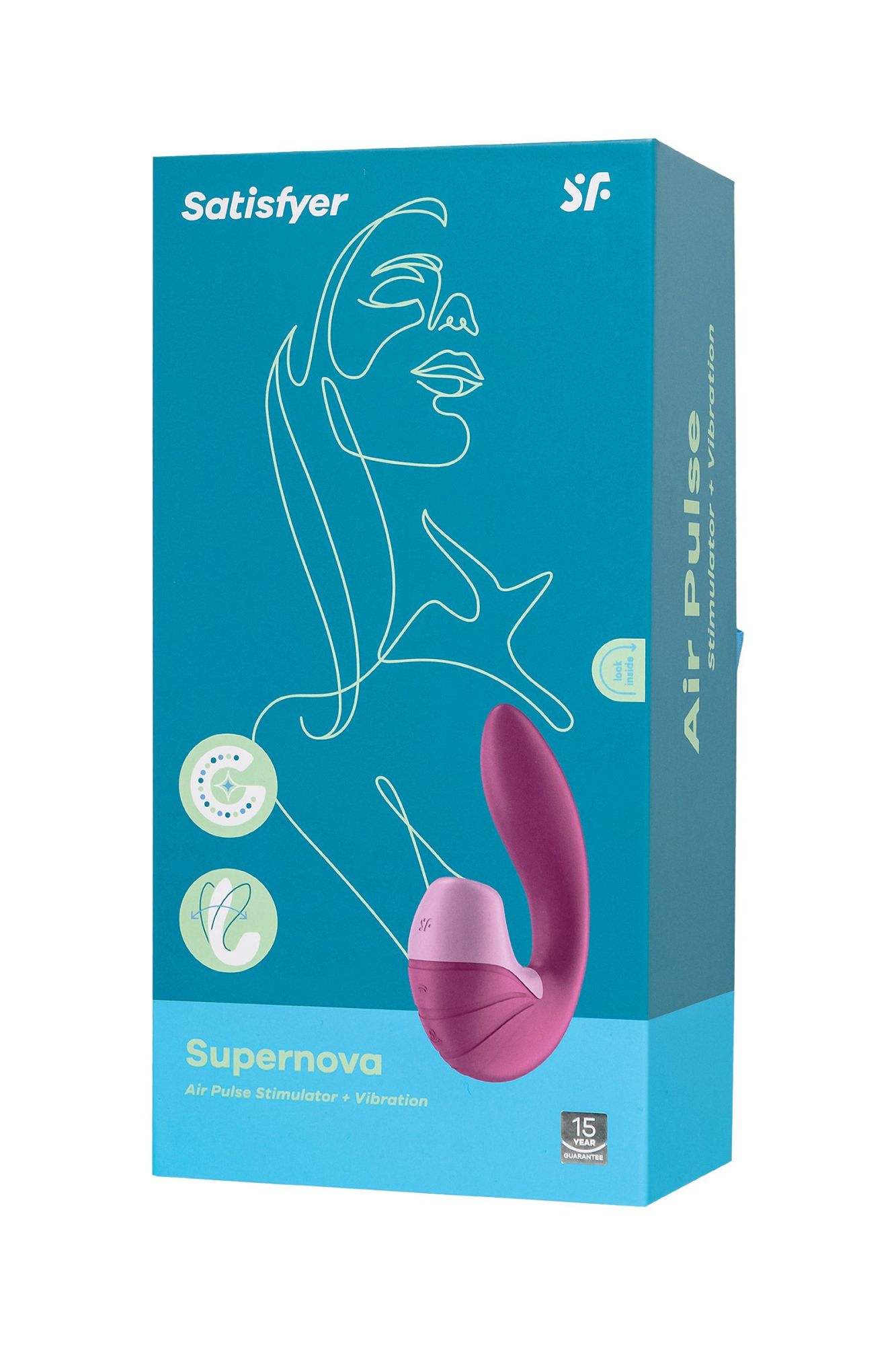 вибратор satisfyer supernova, с вакуум-волновым стимулятором, силикон, красный, 16,9 см в 