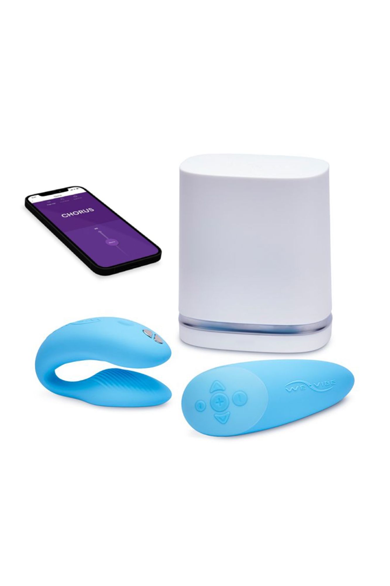 вибратор we-vibe chorus силикон, голубой, 11 см в 