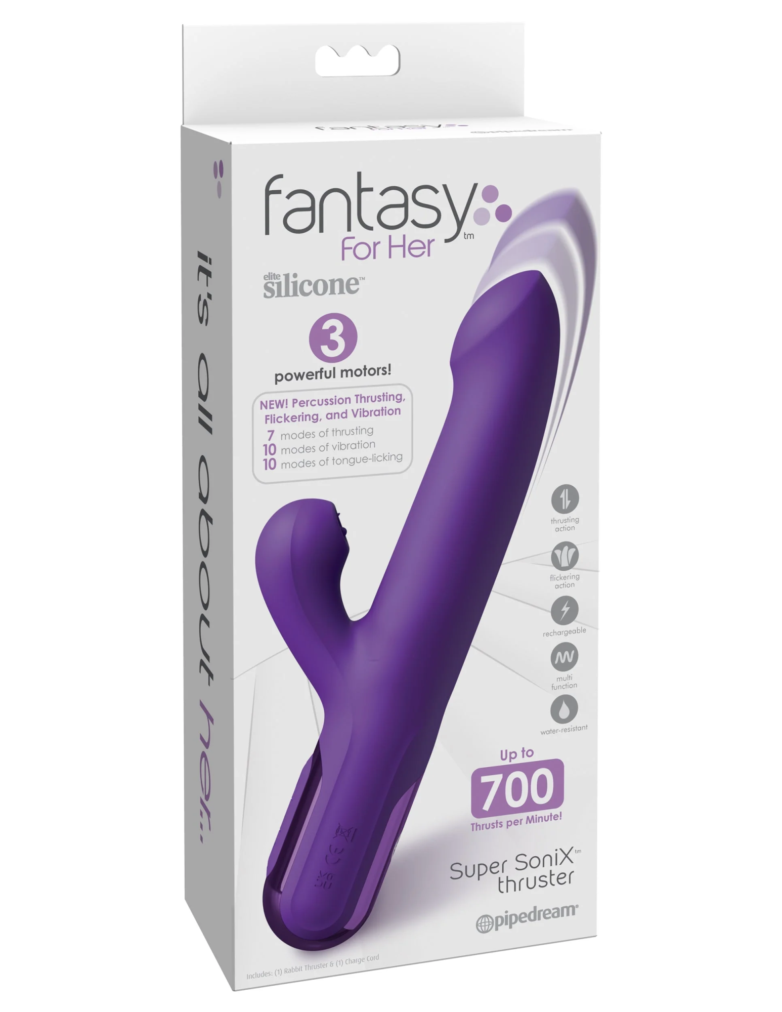 вибратор fantasy for her super sonix thruster - purple pipedream 497112pd в 