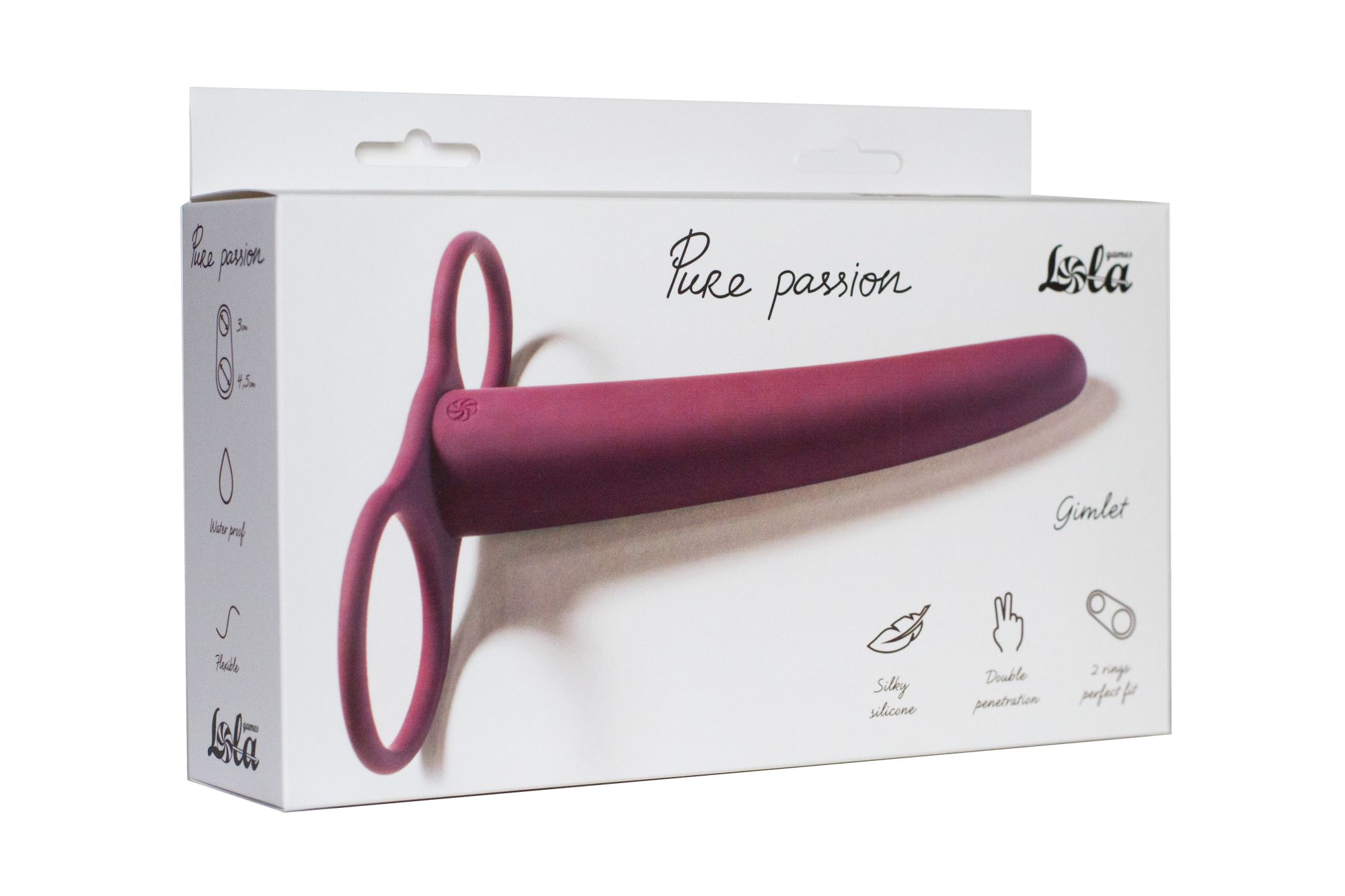 насадка для двойного проникновения pure passion gimlet wine red 1200-02lola в 