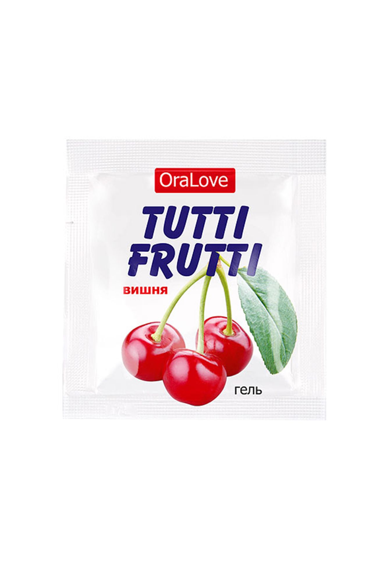съедобная гель-смазка tutti-frutti для орального секса со вкусом вишни, 4 гр по 20 шт в упаковке в 