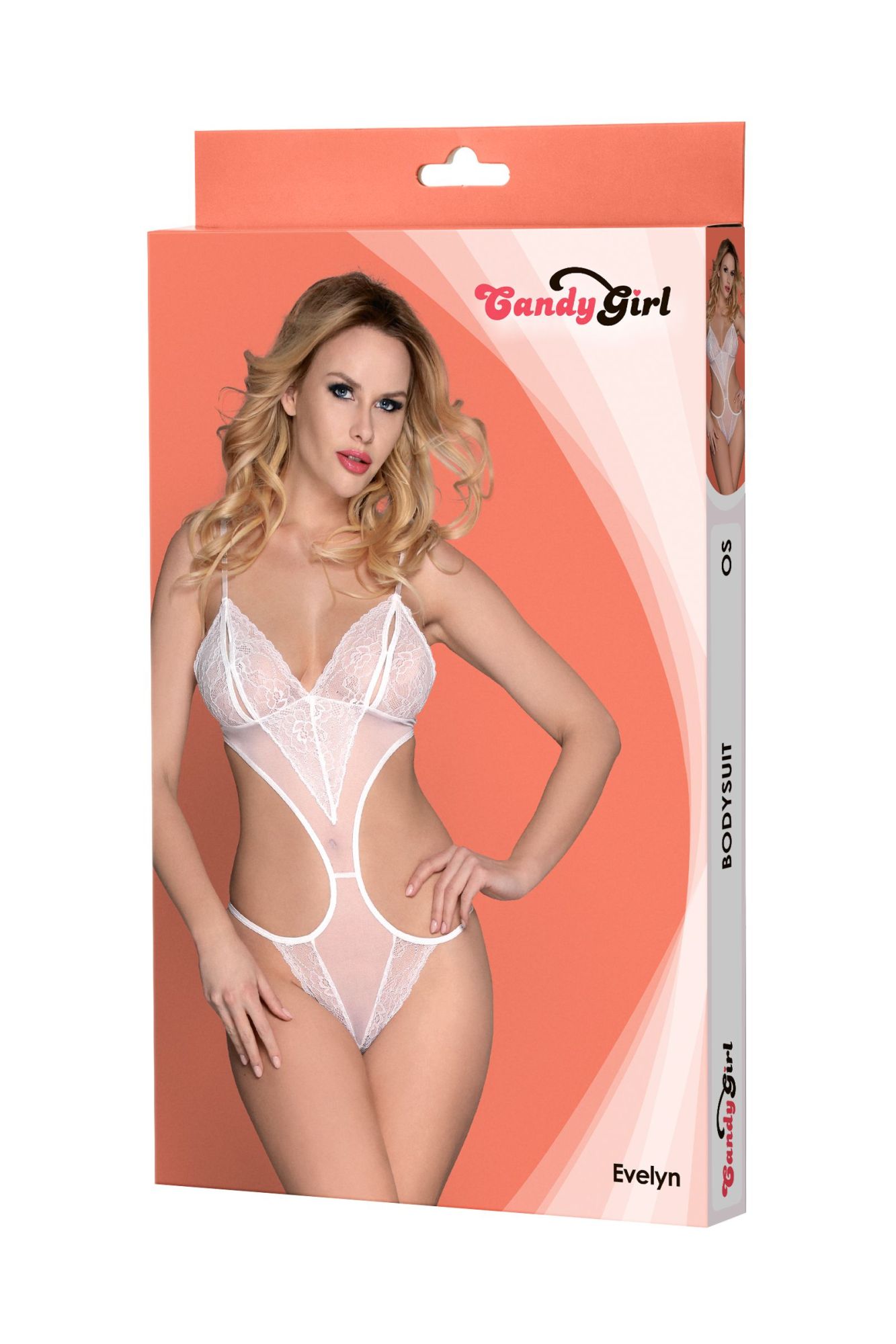 Эротическое боди candy girl evelyn, белое, os в 