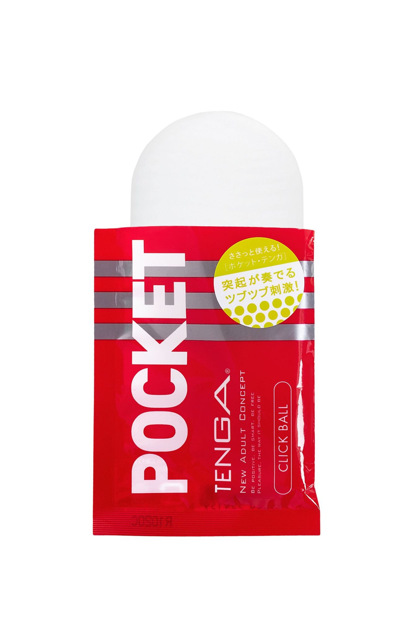 нереалистичный мастурбатор tenga pocket click ball, tpe, белый, 7,5 см в 
