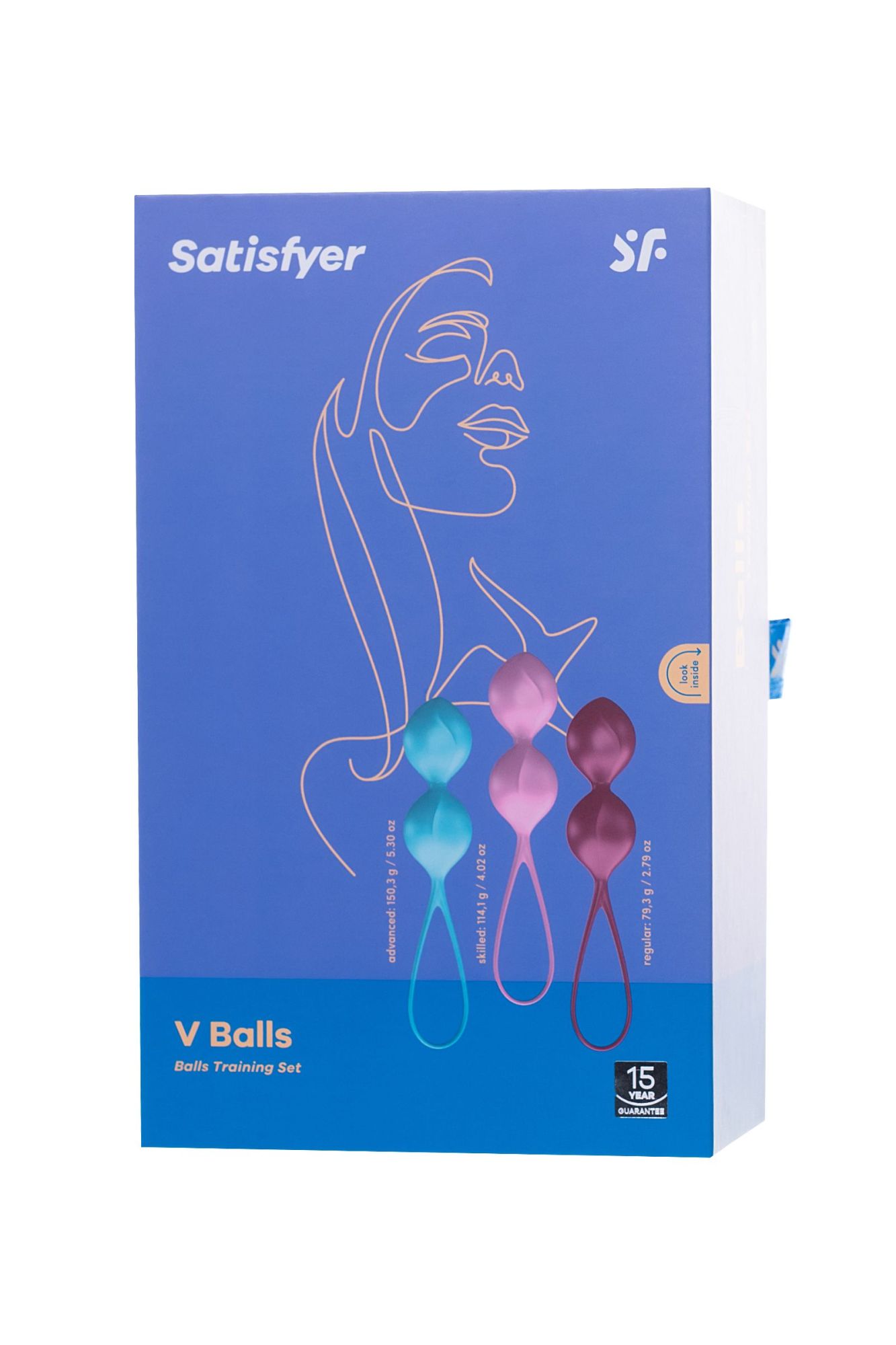 набор вагинальных шариков satisfyer  balls c03 double, силикон, ассорти, ø 3 см. в 