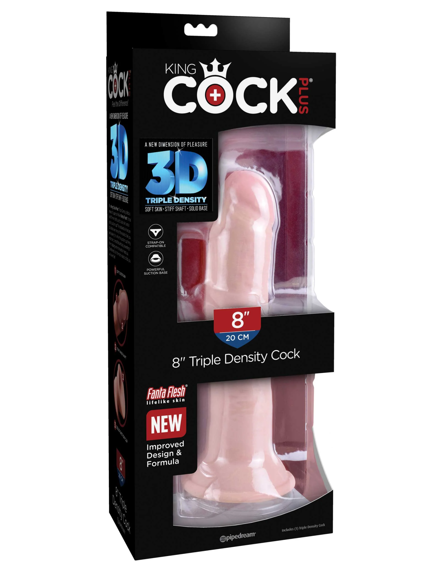 фаллоимитатор king cock plus 8" triple density cock - flesh pipedream 571521pd в 