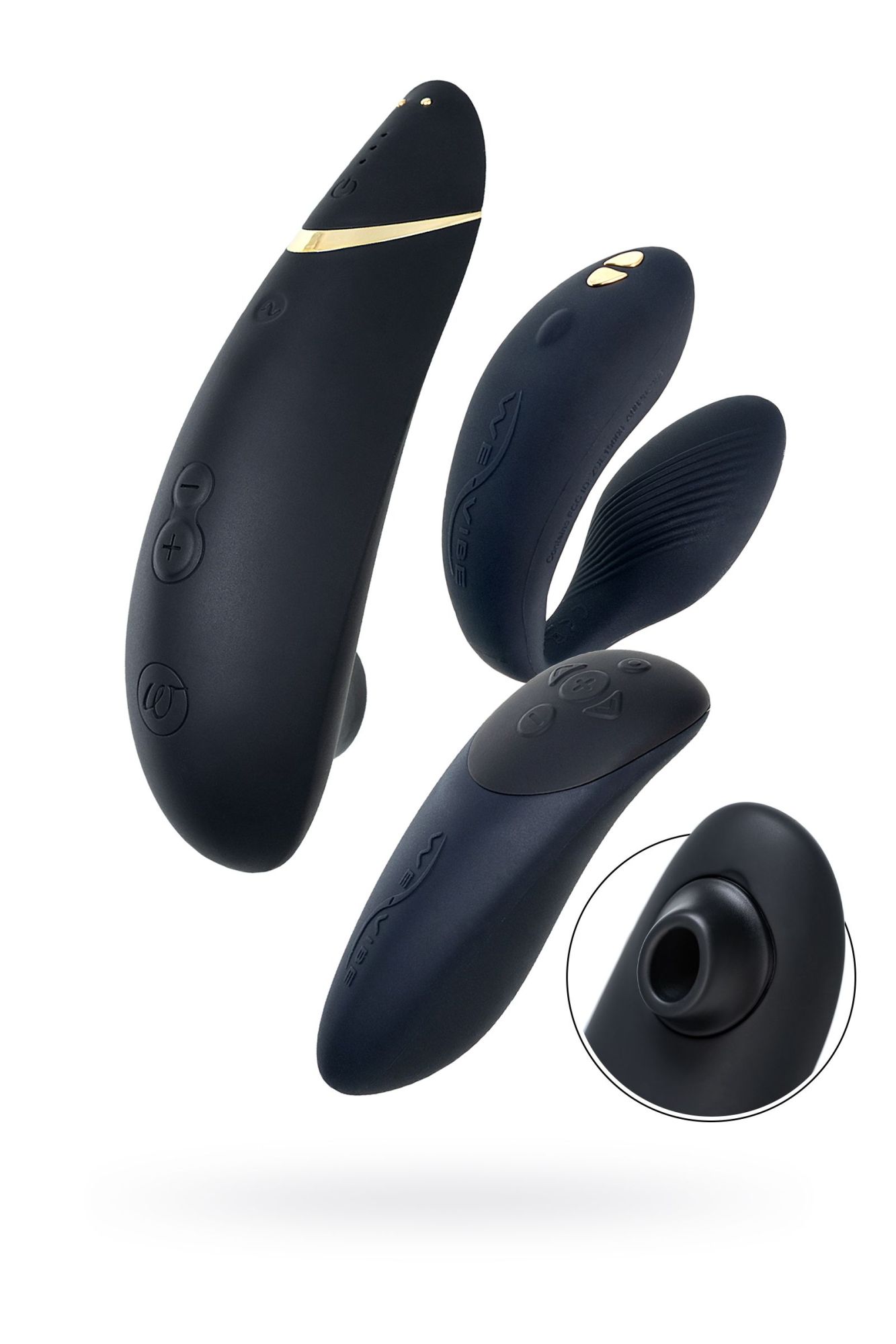 набор womanizer premium + we-vibe chorus черный, силикон в 