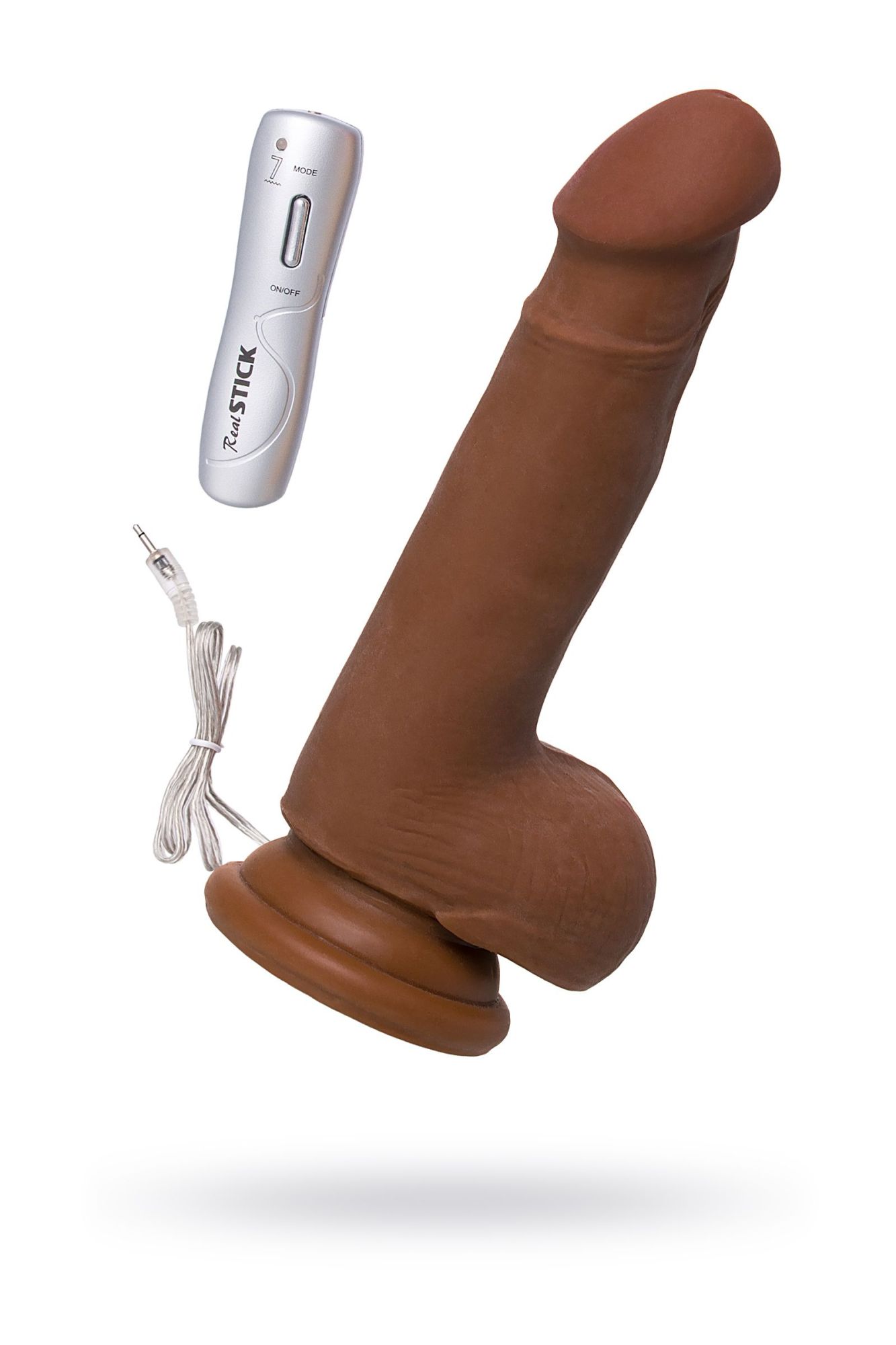 реалистичный вибратор realstick elite mulatto, коричневый, 13 см в 