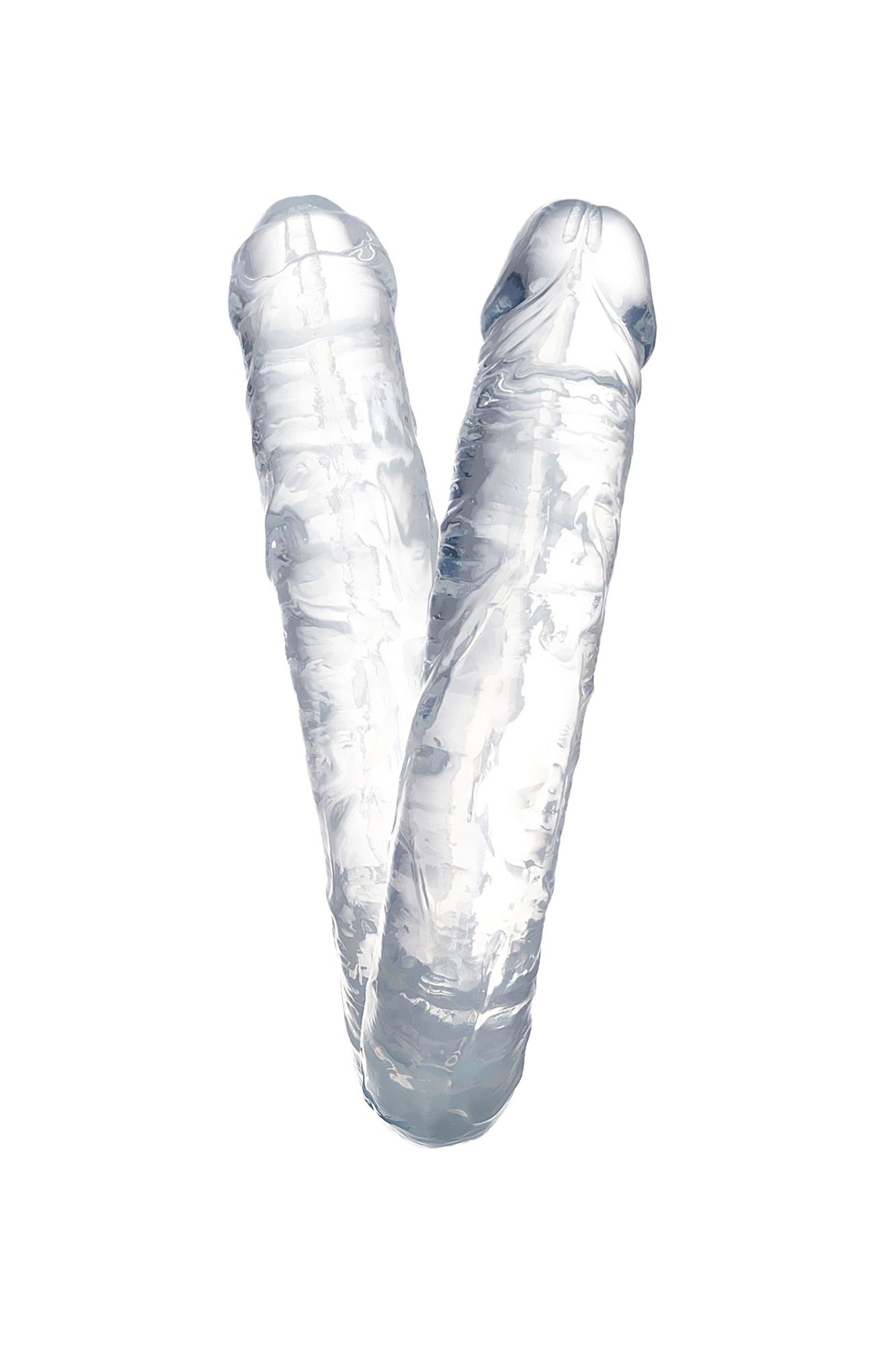 фаллоимитатор двусторонний toyfa double dildo, tpr, прозрачный, 40 см в 