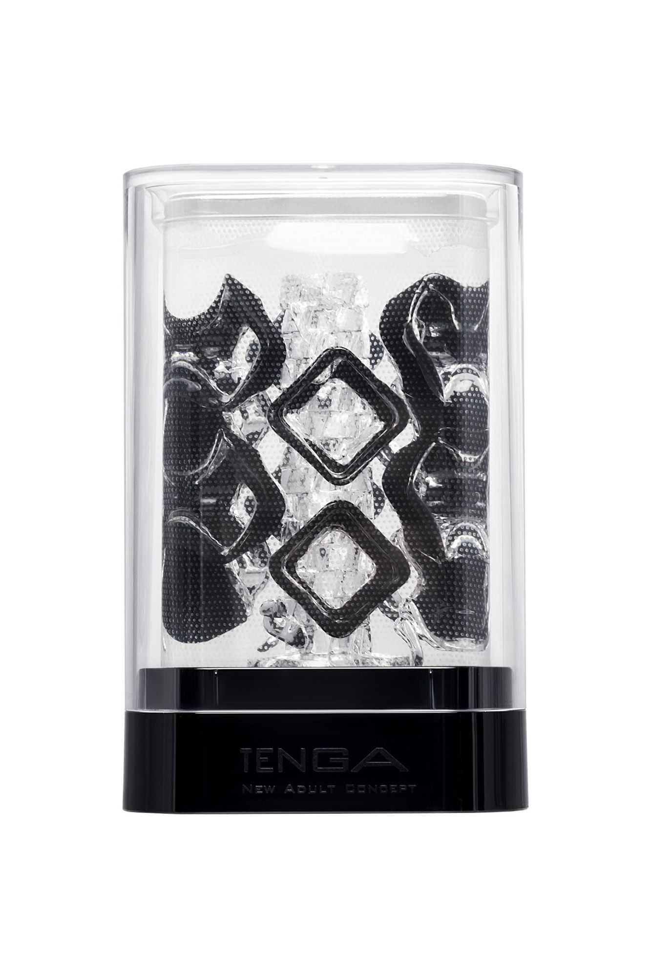 нереалистичный мастурбатор tenga crysta block, tpe, прозрачный, 15,5 см в 