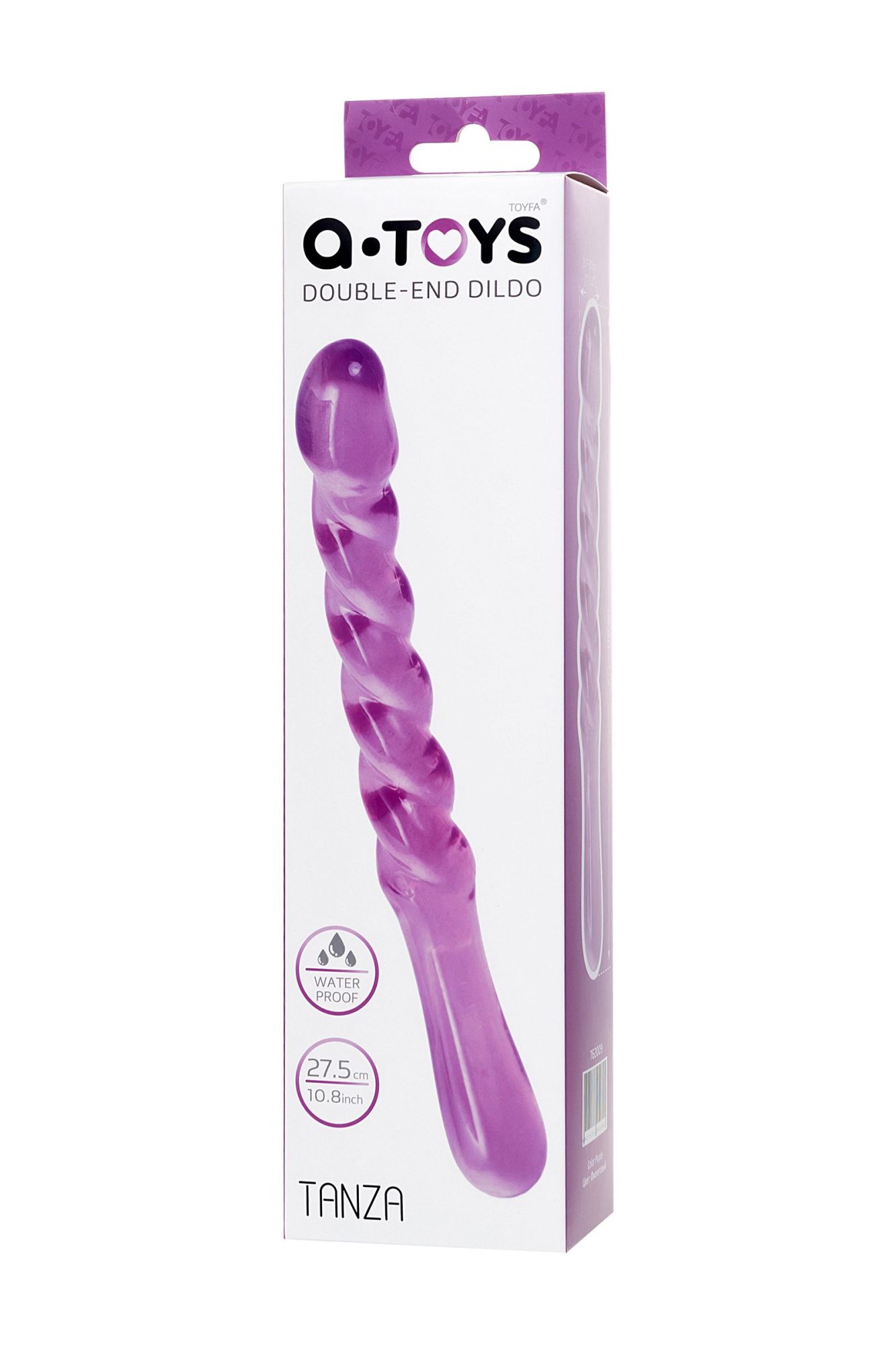 двусторонний фаллоимитатор a-toys by toyfa tanza, tpe, фиолетовый, 27,5 см в 