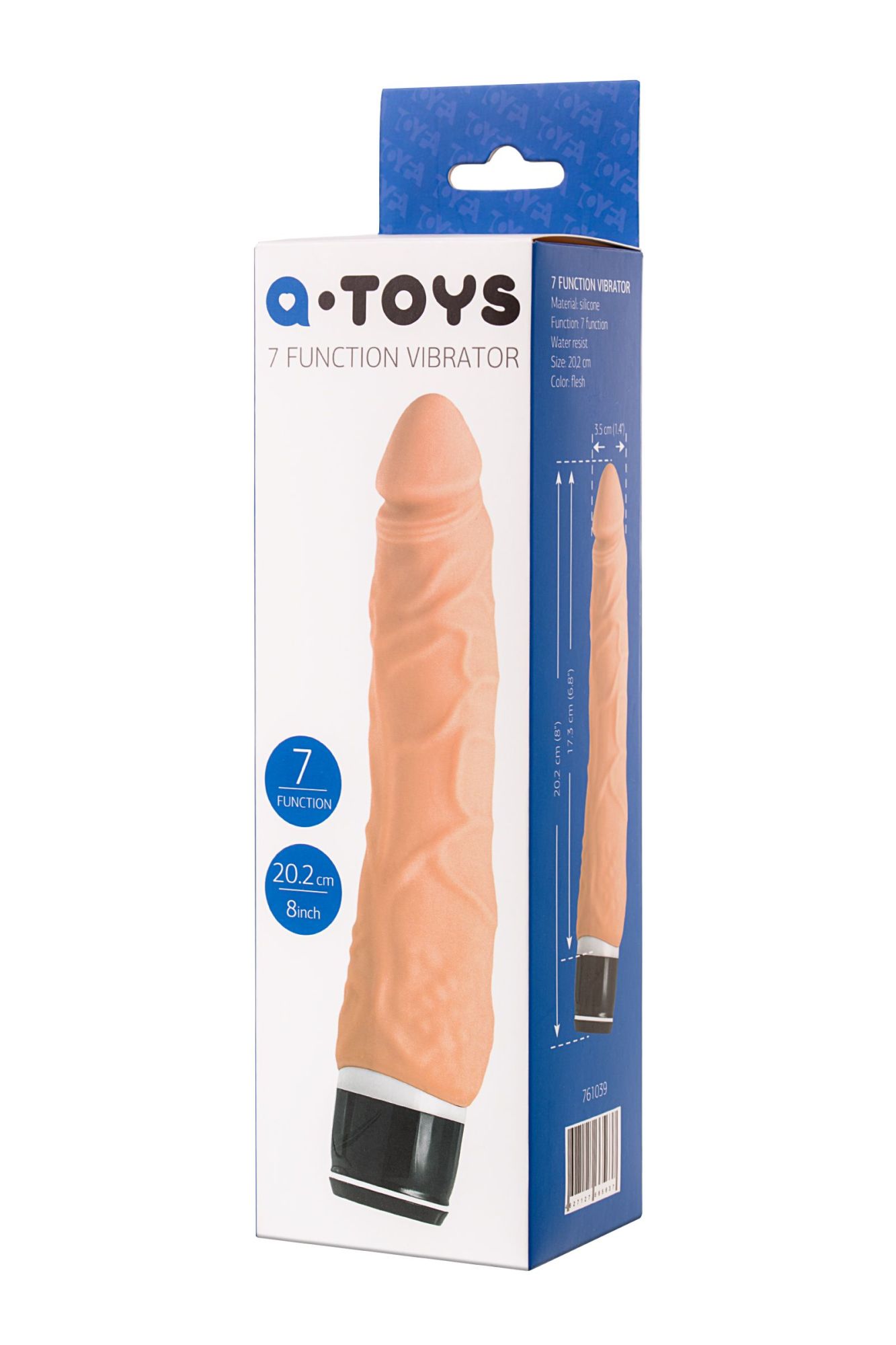 реалистичный вибратор toyfa  a-toys akin, силикон, телесный, 20,2 см в 